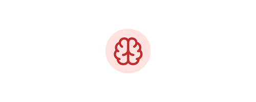 Icon of a stylized brain inside a pink circle.