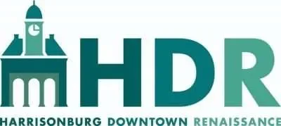Logo for Harrisonburg Downtown Renaissance with a stylized clock tower and text 'HDR' and 'Harrisonburg Downtown Renaissance'.