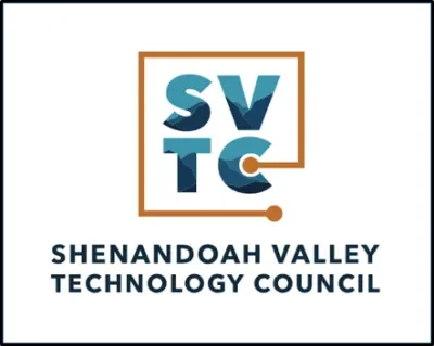 Logo of Shenandoah Valley Technology Council with the letters SVTC in blue and brown, and the full name below.