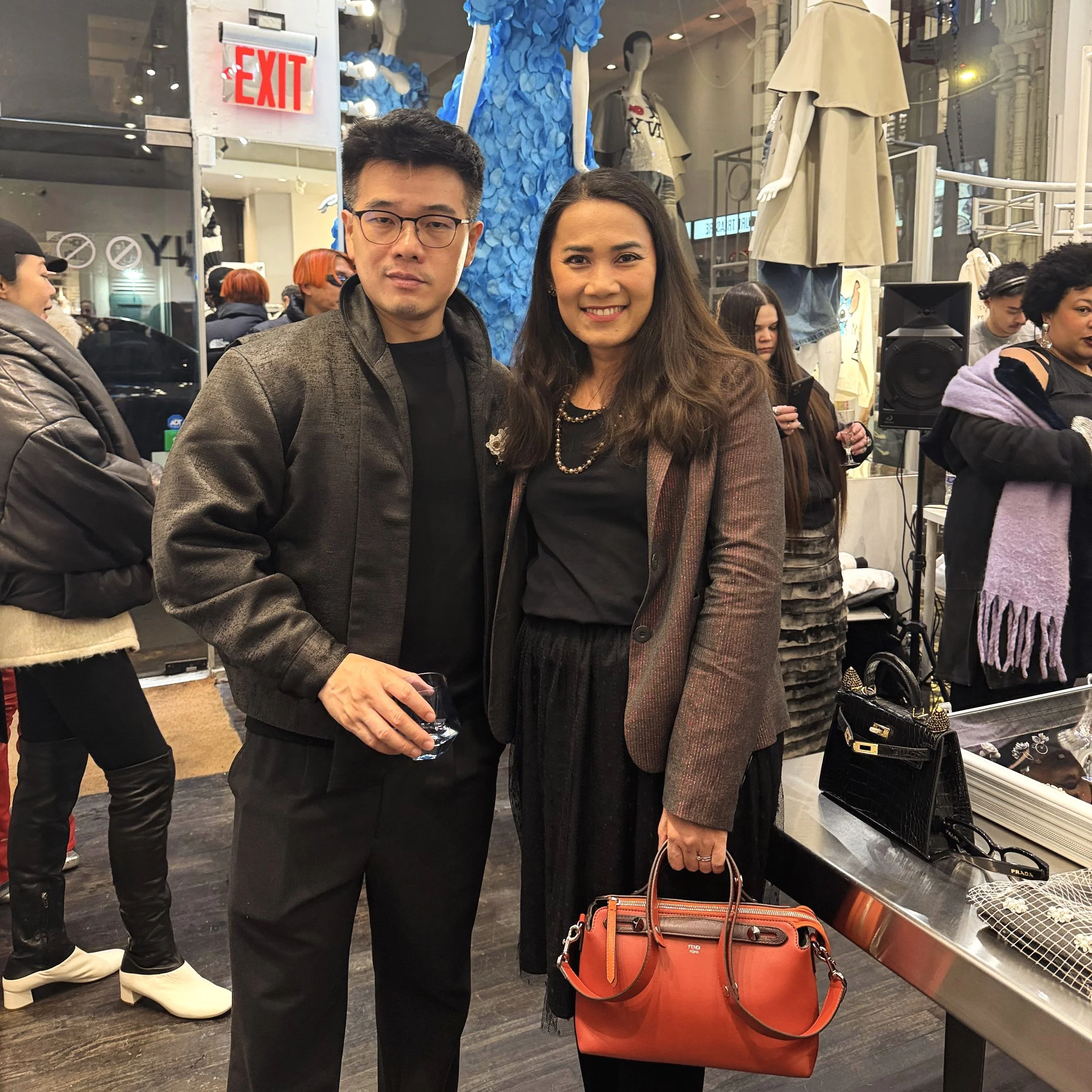 Ledy Simarmata with Sarran Youkongdee (left), one of Thailand's prominent high-end jewelry designers. Picture was taken during New York Fashion Week, February 2026, in preparation for the third episode of Asia Forward Podcast.