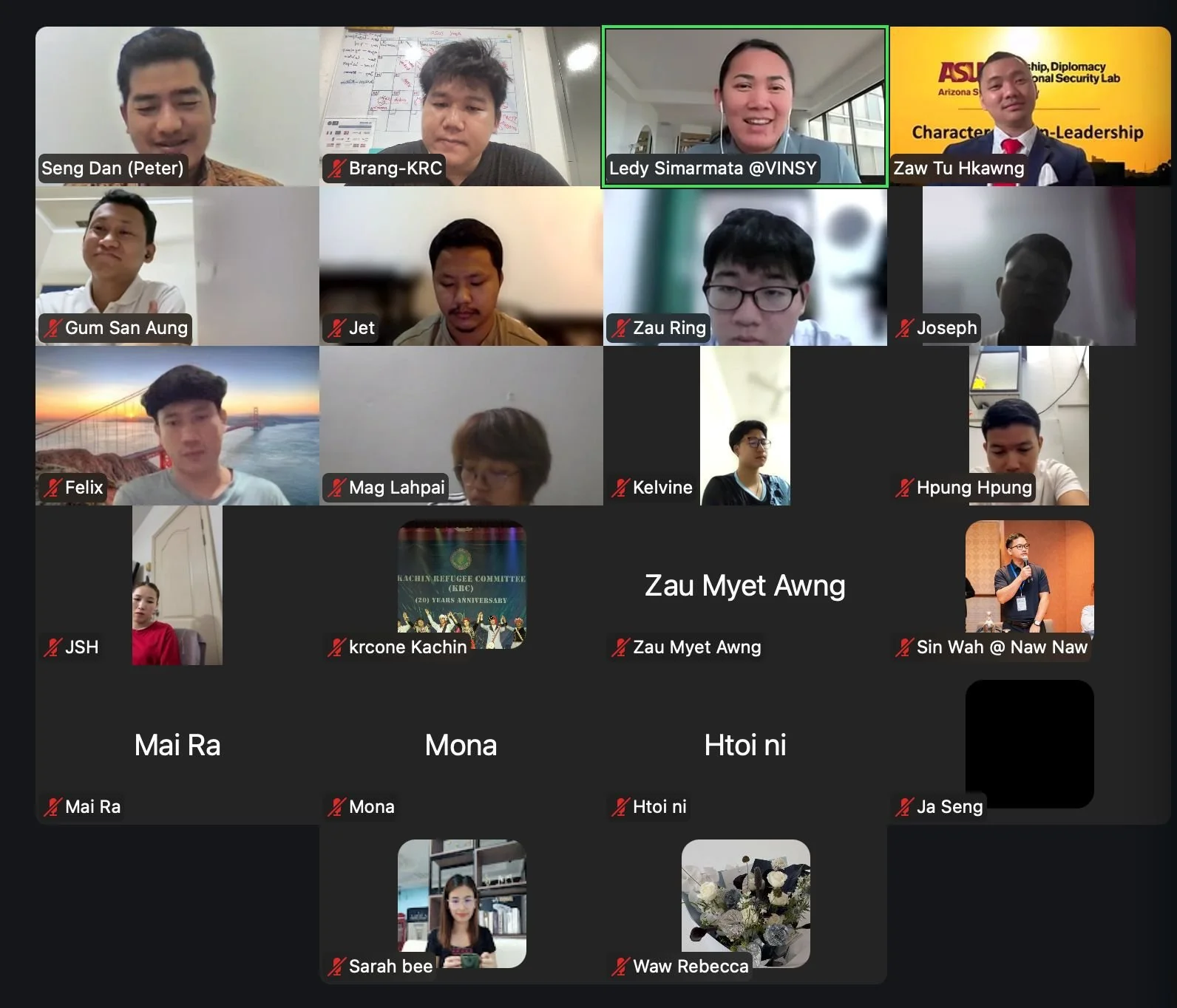 Ledy Simarmata shared with the first cohort of Myanmar refugees living in Malaysia that participates in the Character-Driven Leadership Training program organized by McCain Global Leader Zaw Tu Hkawng. This virtual leadership training was facilitated