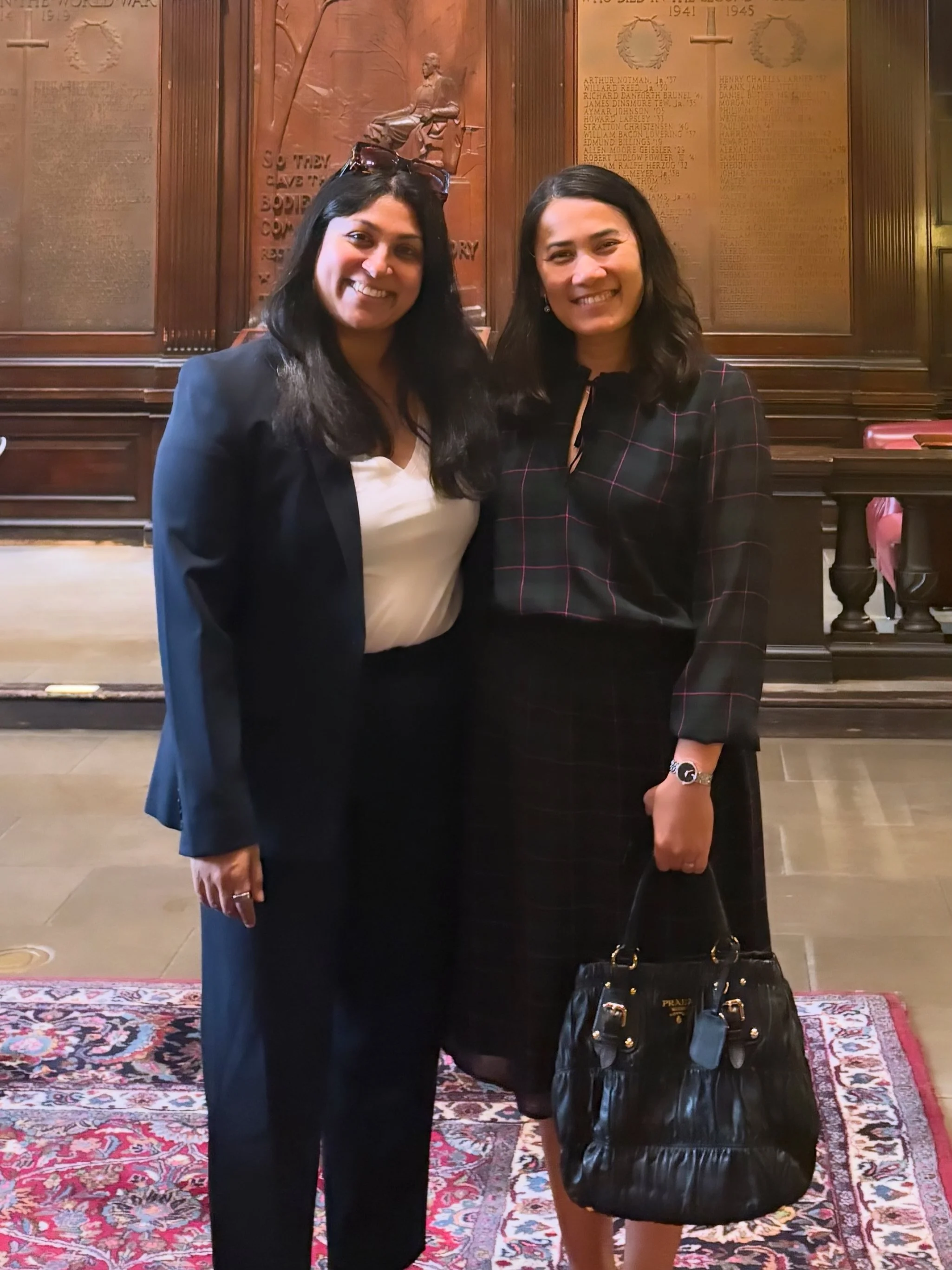 Ledy Simarmata with Ginni Saraswati-Cook (left), Founder & CEO of Ginni Media New York (April 2026). Ginni Media Studios has hosted multiple episodes of Asia Forward Podcast.