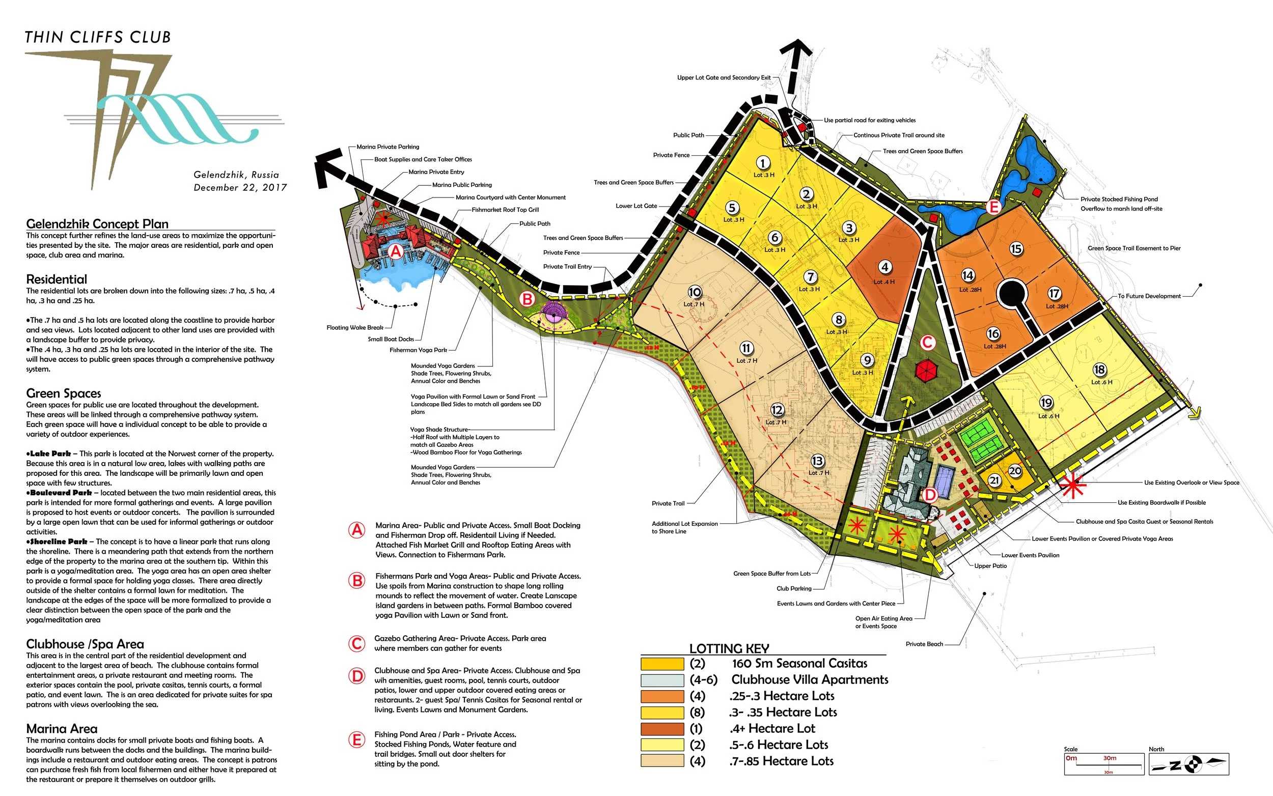 A detailed plan of the Thin Cliffs development. .