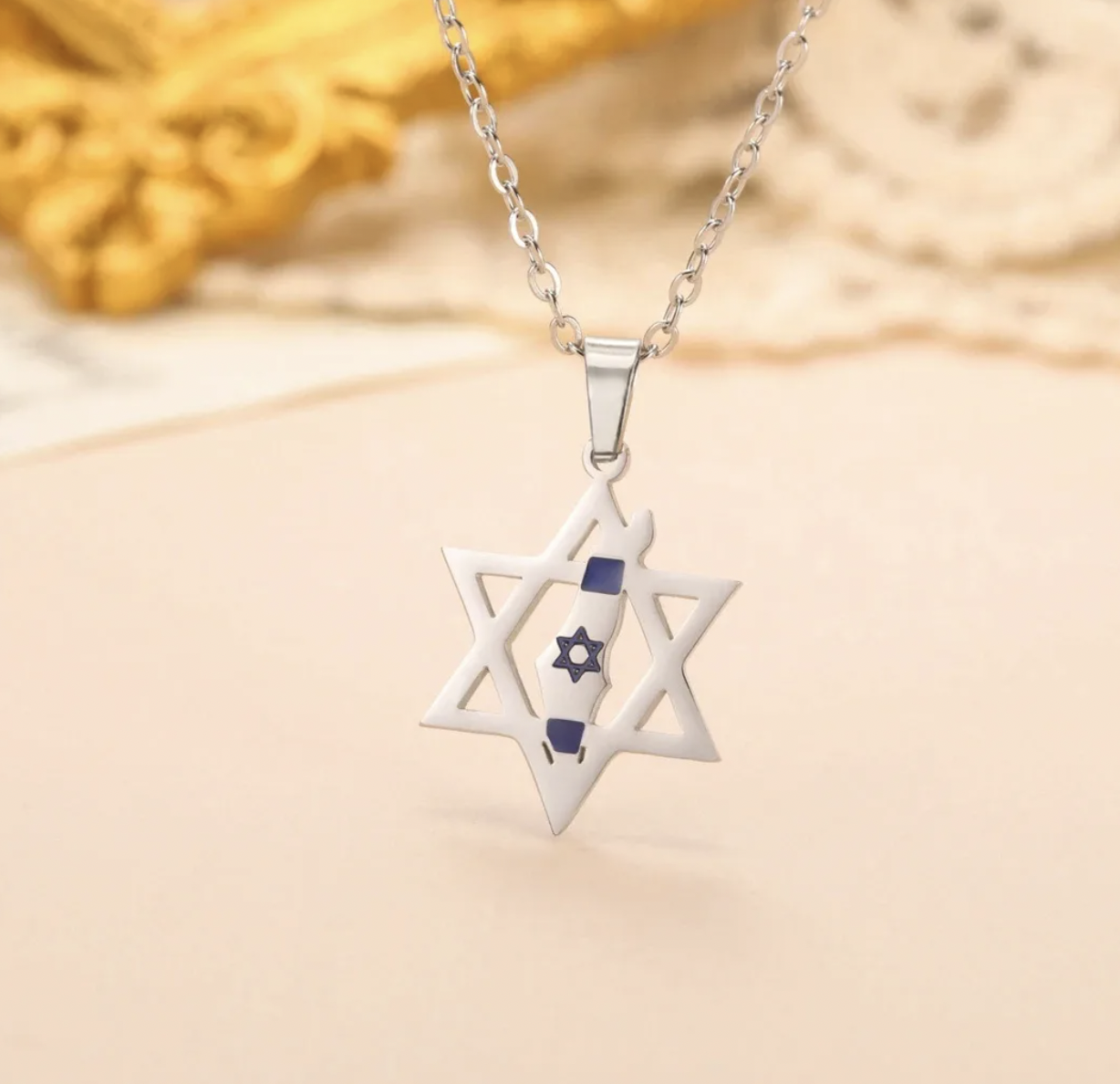 Jewish Star With Map Of Israel In The Middle
