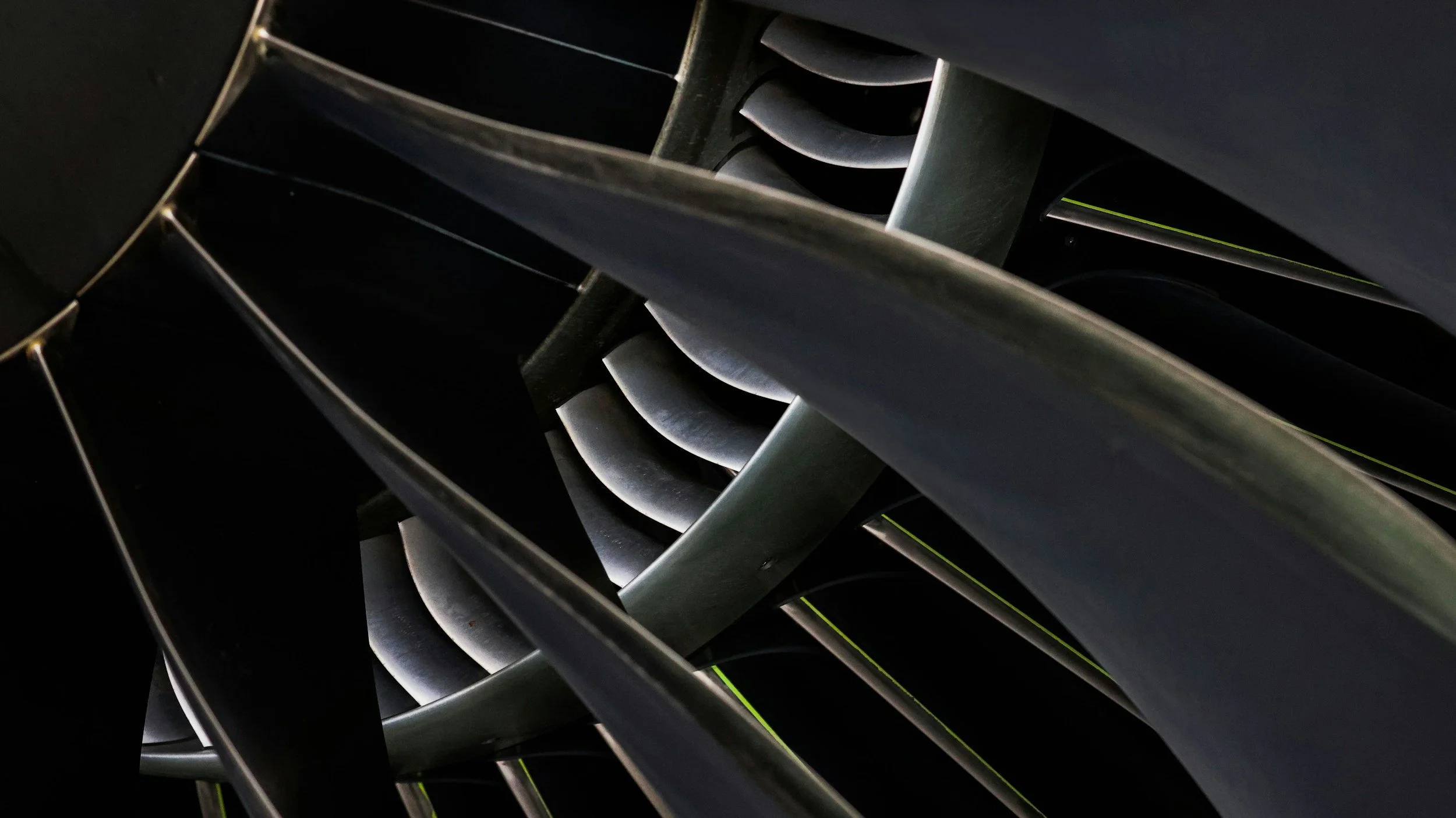 Allendale Advisory Group - Jet engine turbine detail representing aviation leadership, operational precision, and high-reliability execution
