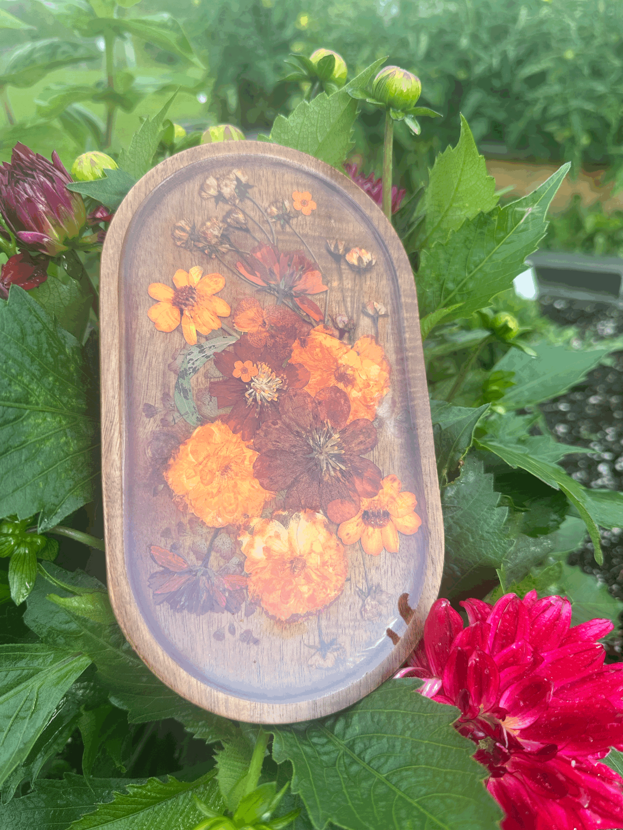 Tangerine Floral Soap Dish