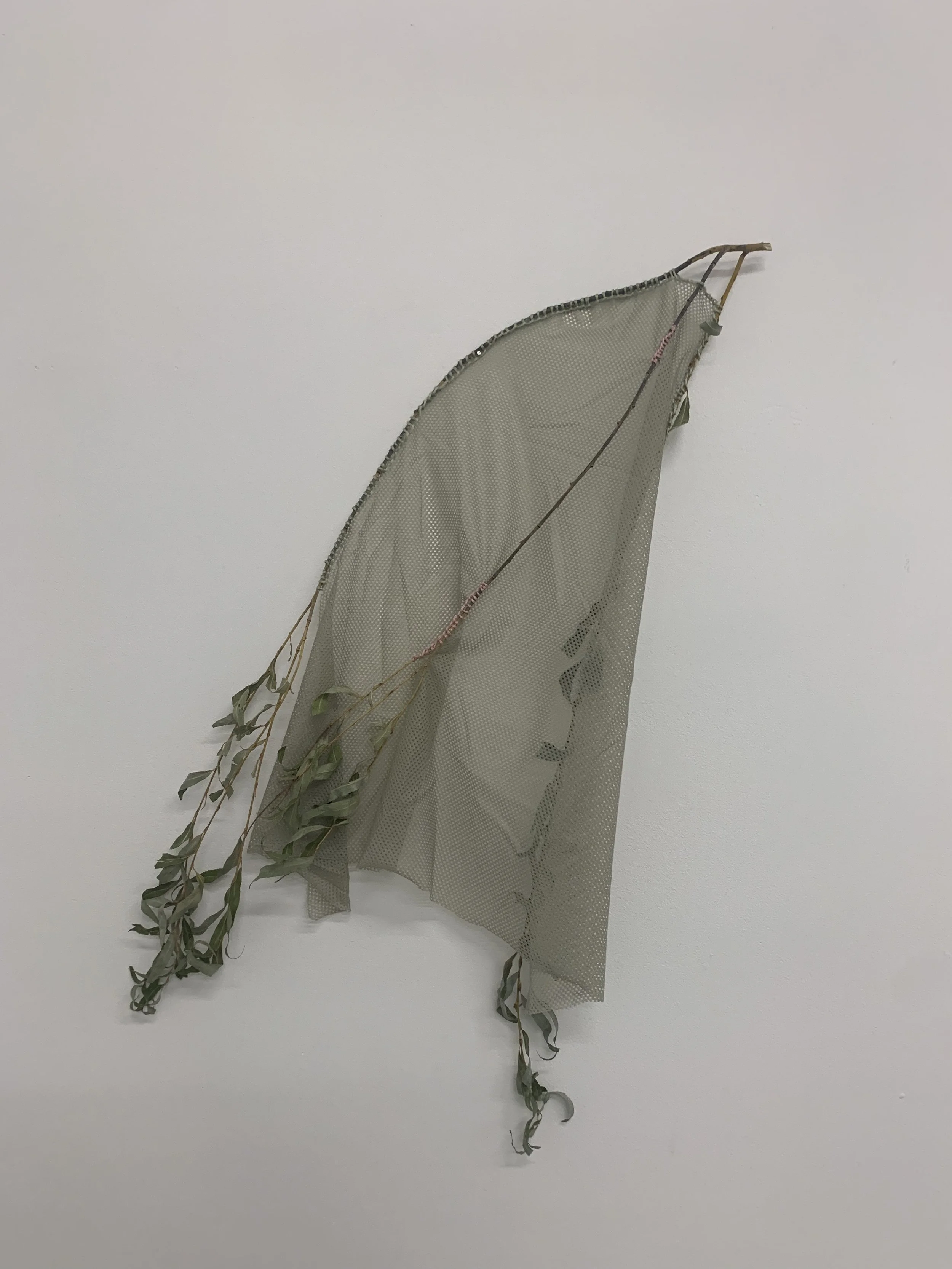 "when you manage to dip in to the feeling of a past time" 
/
willow frond, jersey, embroidery floss
/
Dimensions variable
