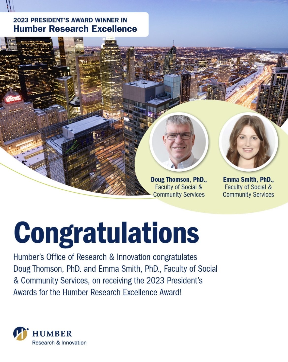 Research excellence award recognition for NCOP research contributions in community policing.