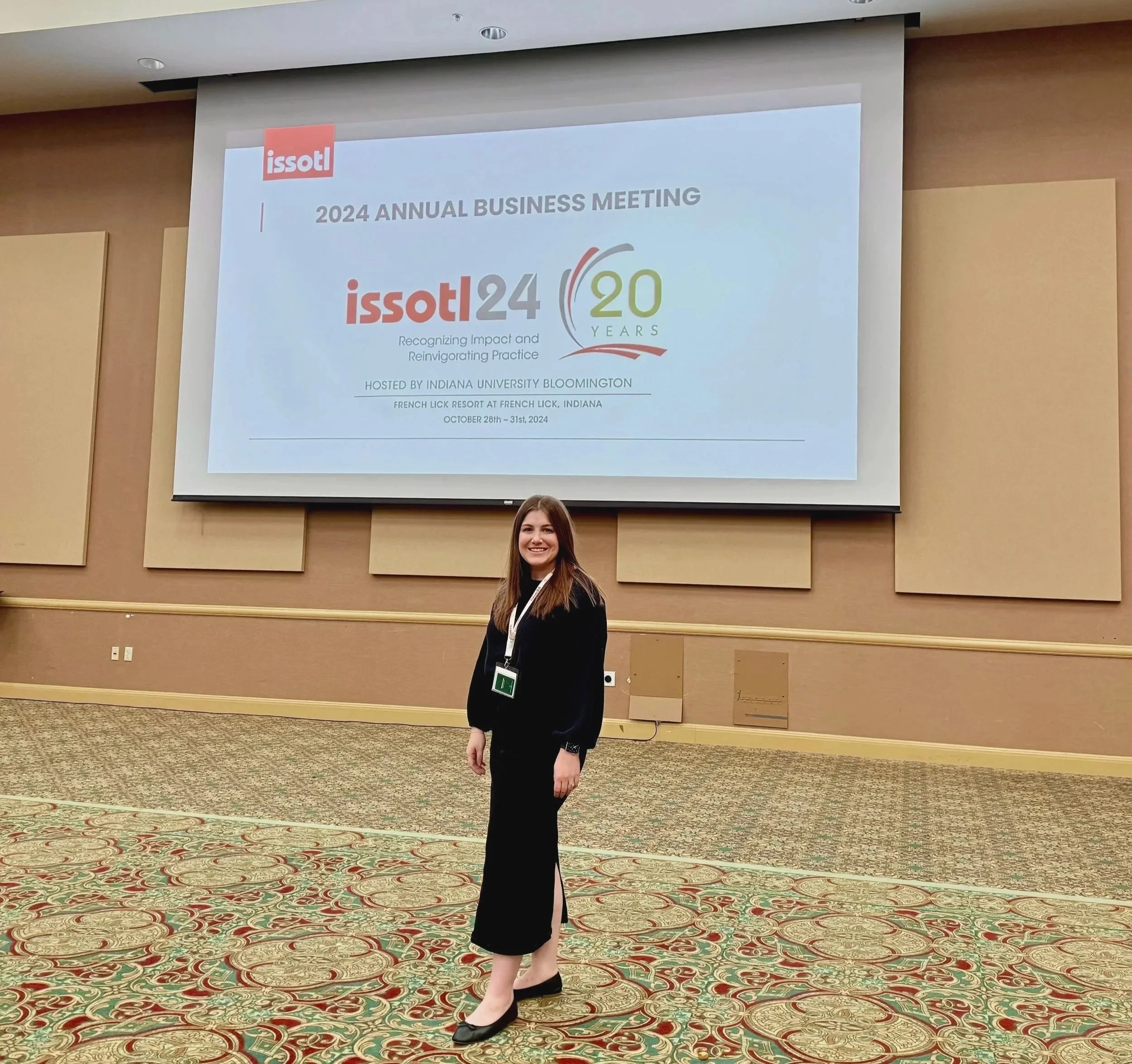 Emma Smith attending the International Society for the Scholarship of Teaching and Learning (ISSOTL) annual meeting in 2024.