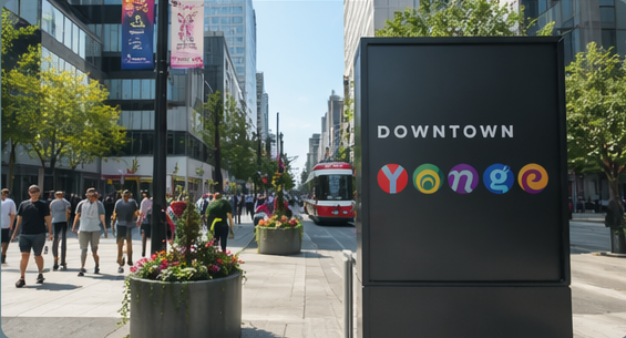 Downtown Yonge area in Toronto, where a multidisciplinary public safety initiative was evaluated.