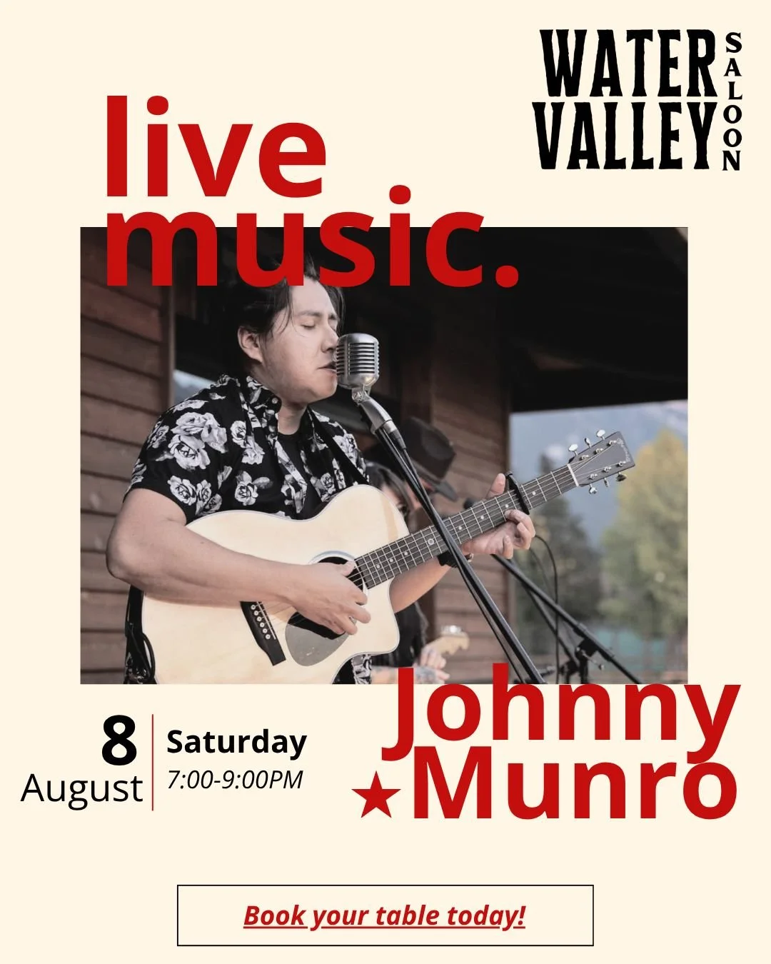 🎶 LIVE MUSIC SATURDAY 🎶

Join us for an evening with Johnny Munro! 🤠

Calgary's Johnny Munro brings a fresh blend of alternative folk to the stage. As the songwriter and frontman of Johnny and The Stray Hearts, his music pairs honest storytelling 