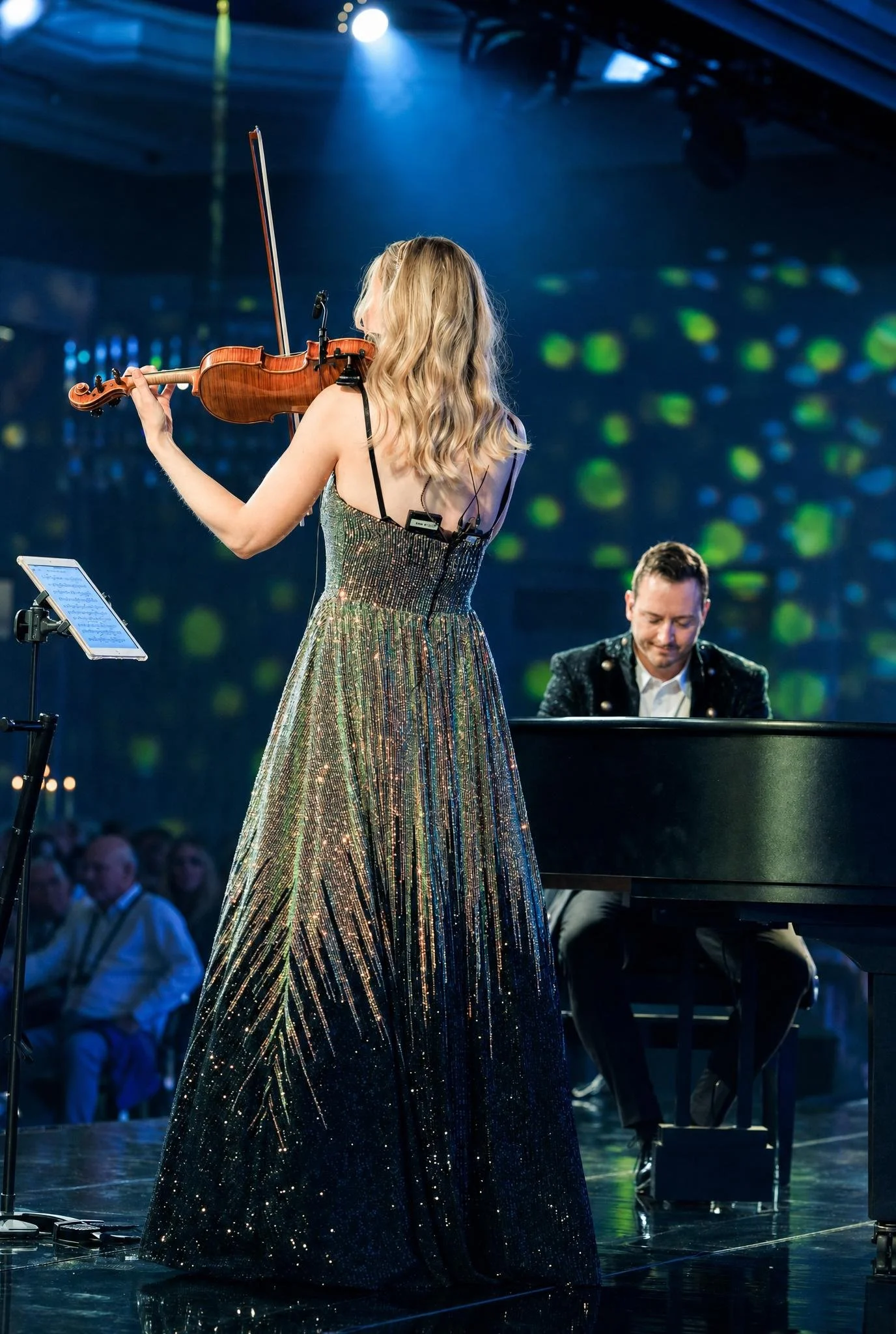 Reuel performing a piano violin corporate event in Palm Beach Florida.
