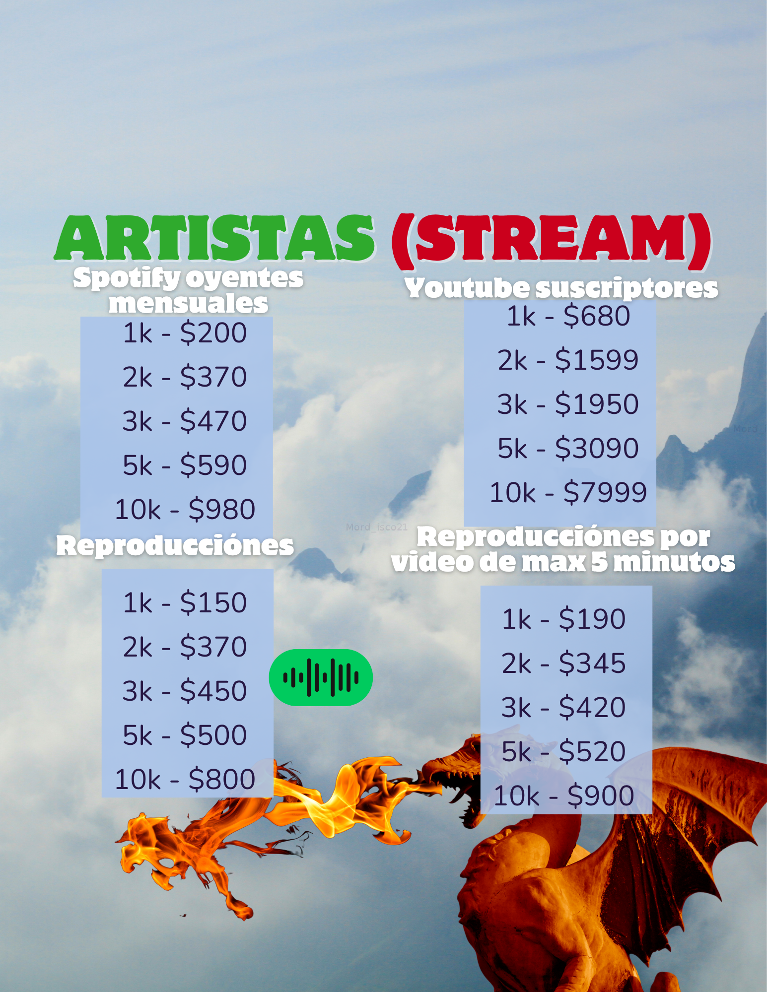 STREAM YOUTUBE Y SPOTIFY