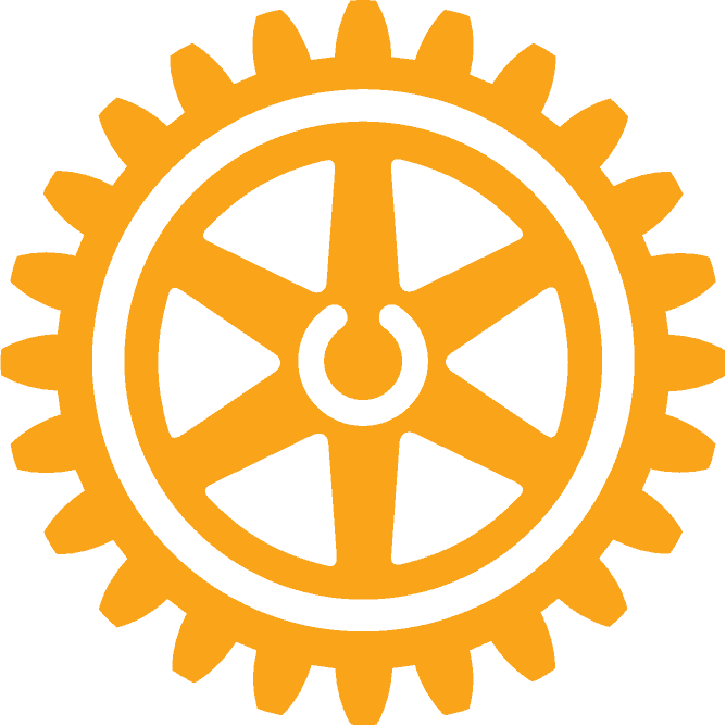 Rotary Icon. An orange gear icon with a smaller gear inside it. For mew mew woof