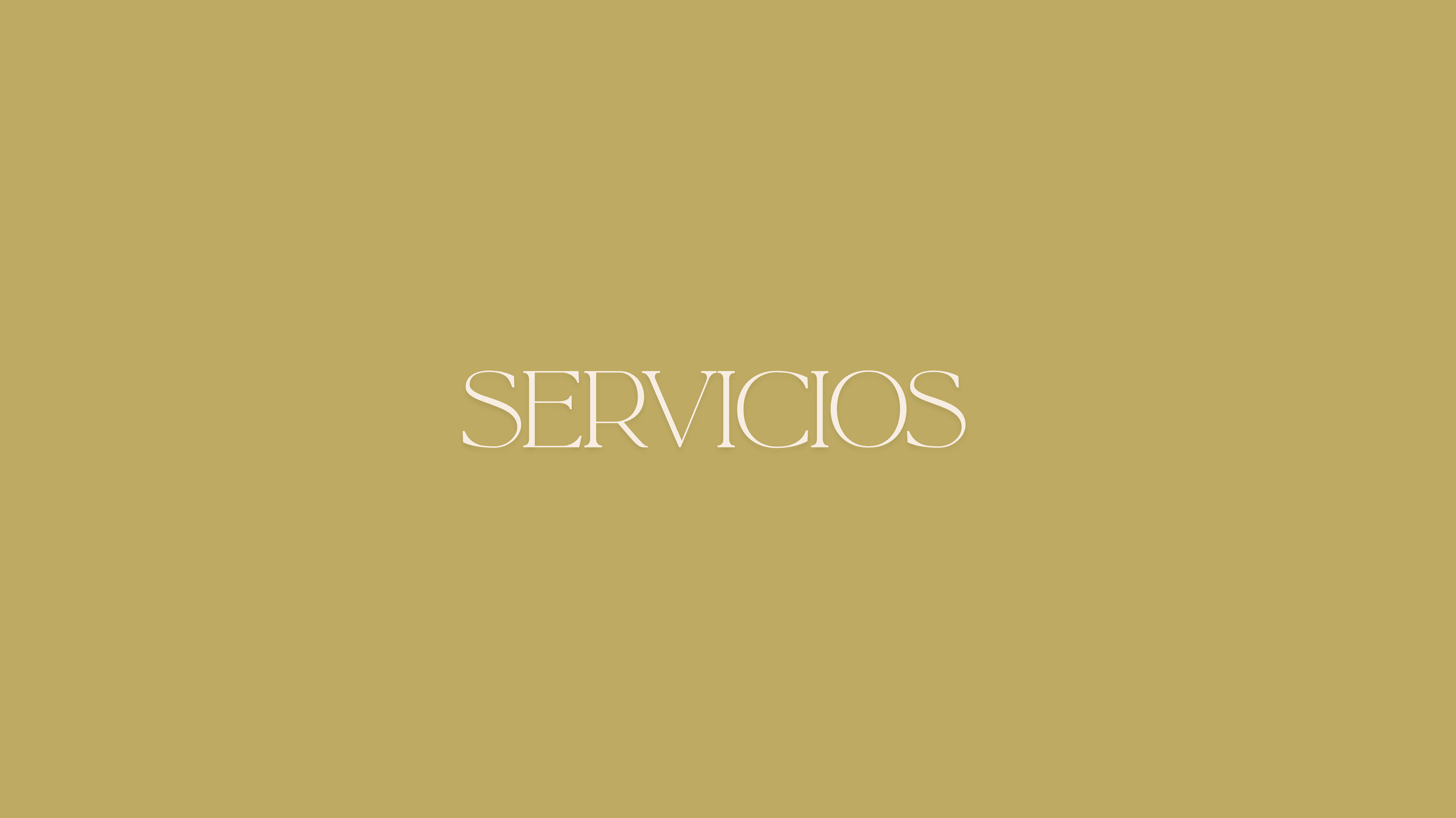 Fondo color oro con la palabra 'Servicios' en letras blancas en el centro.