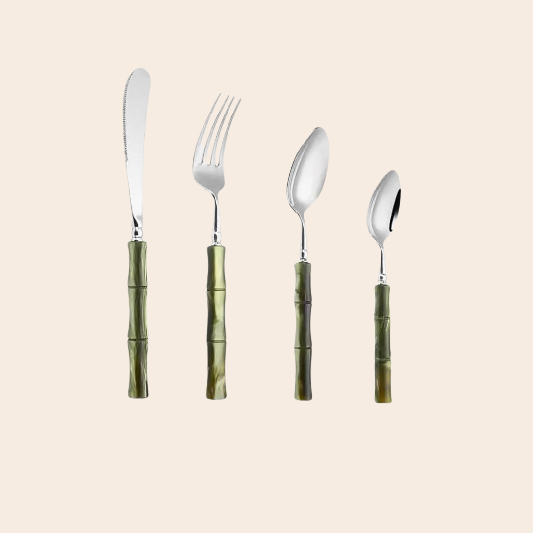 Green Bamboo Flatware