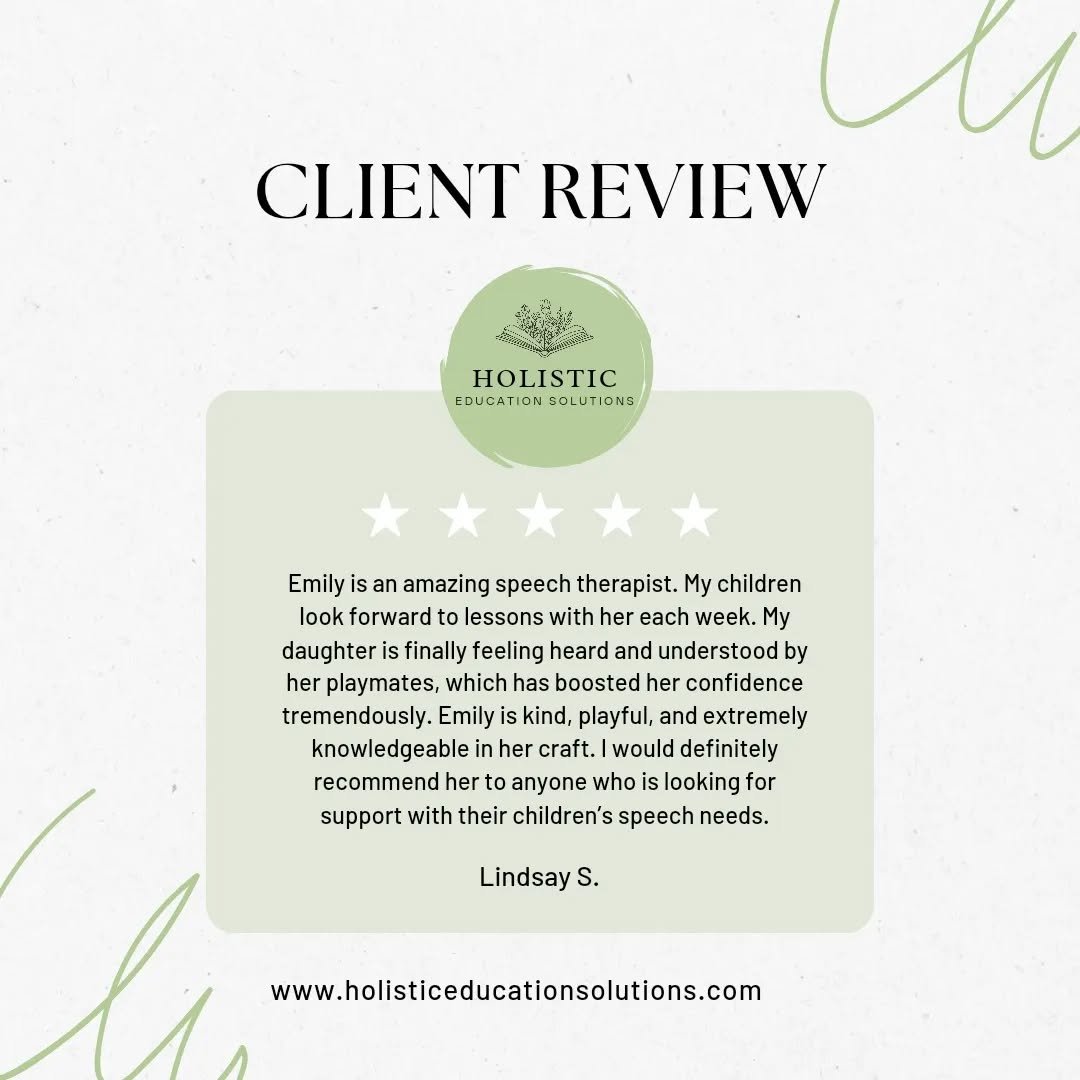 At HES we provide services directly to school districts so we do not get parent reviews often, but when we do, it hits a little bit deeper ❤️

The best feeling as a speech therapist is when you hear 'my child is finally feeling heard', gets me every 