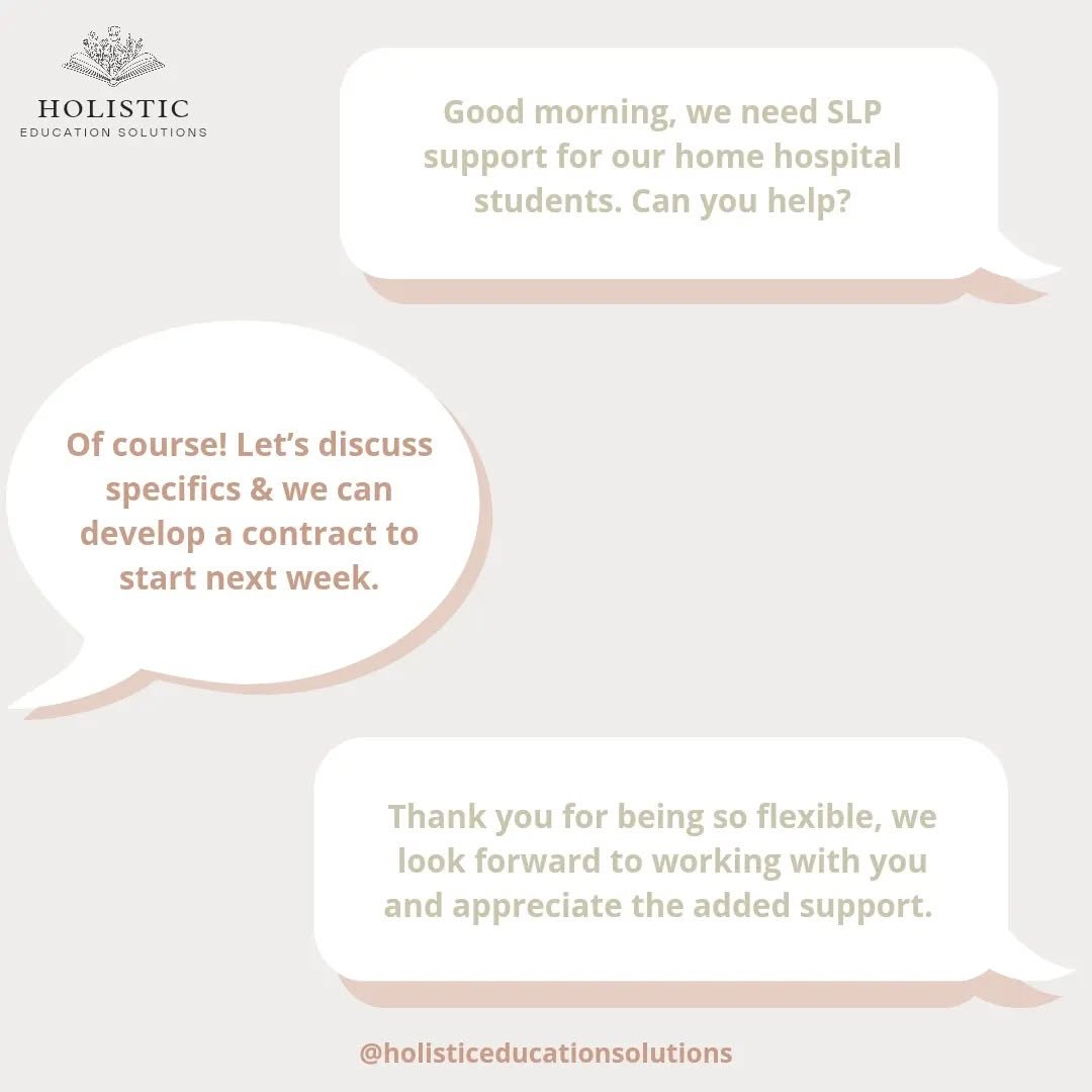 🎉 1st CONTRACT ALERT 🎉

We are under contract with our first school district of the 2023-2024 school year! We are helping support this district by providing a virtual SLP to service their home hospital students.

A great perk of being a contract em