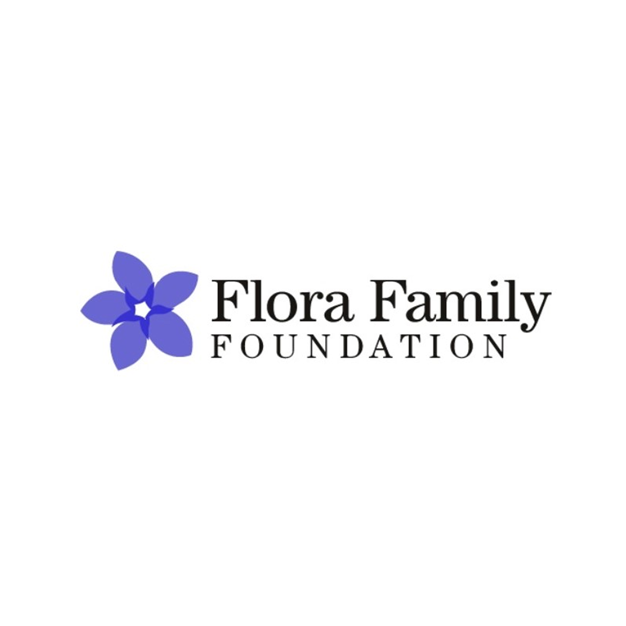 Logo of the Flora Family Foundation featuring a purple flower and black text.