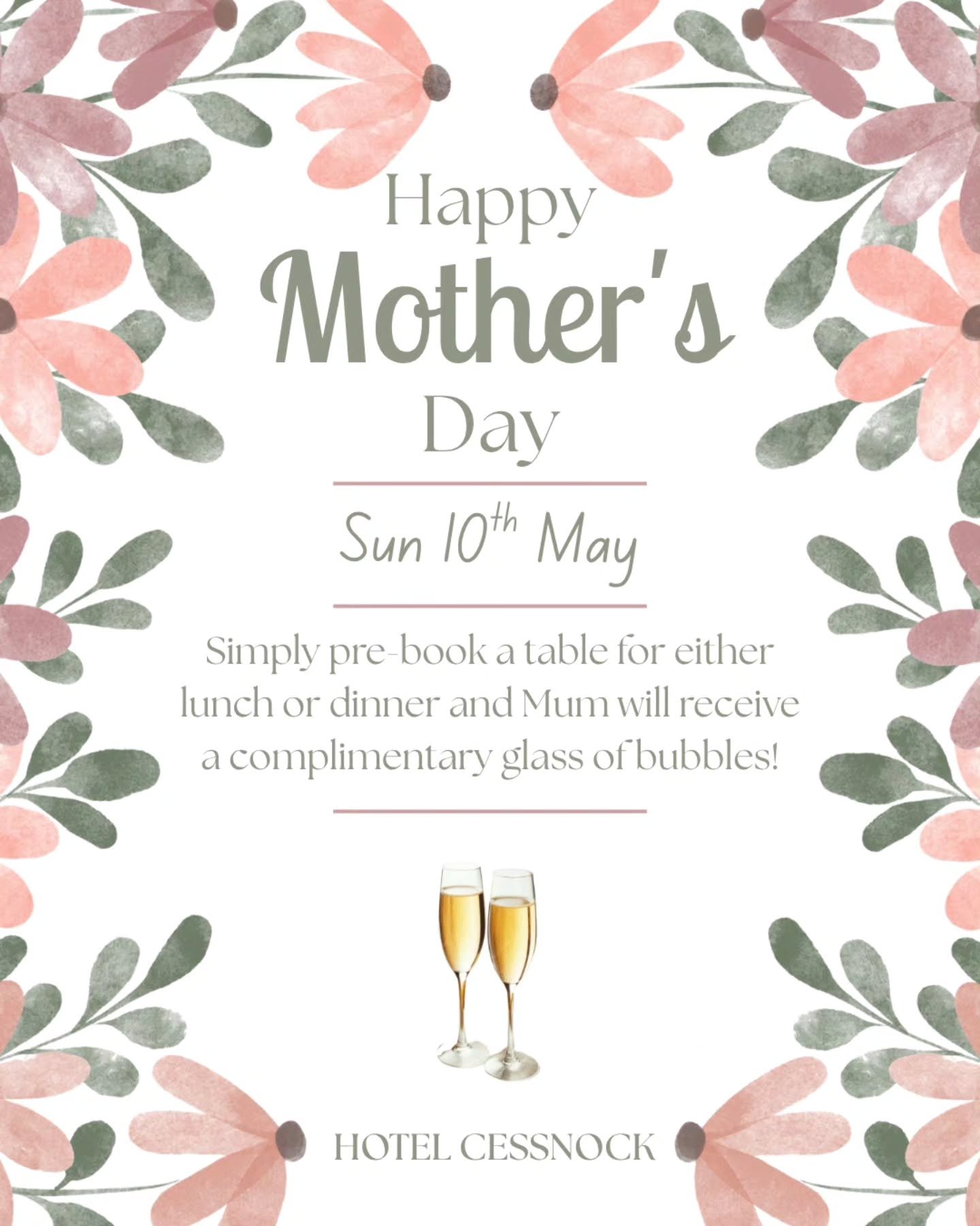 🌸Celebrate the amazing mums in our lives this Mother's Day ~ at Tink's 🌸

Whether it's a long lunch relaxing or a special dinner together ~ we would love to help you celebrate the fabulous women who do so much for us every single day! 

🥂Simply pr