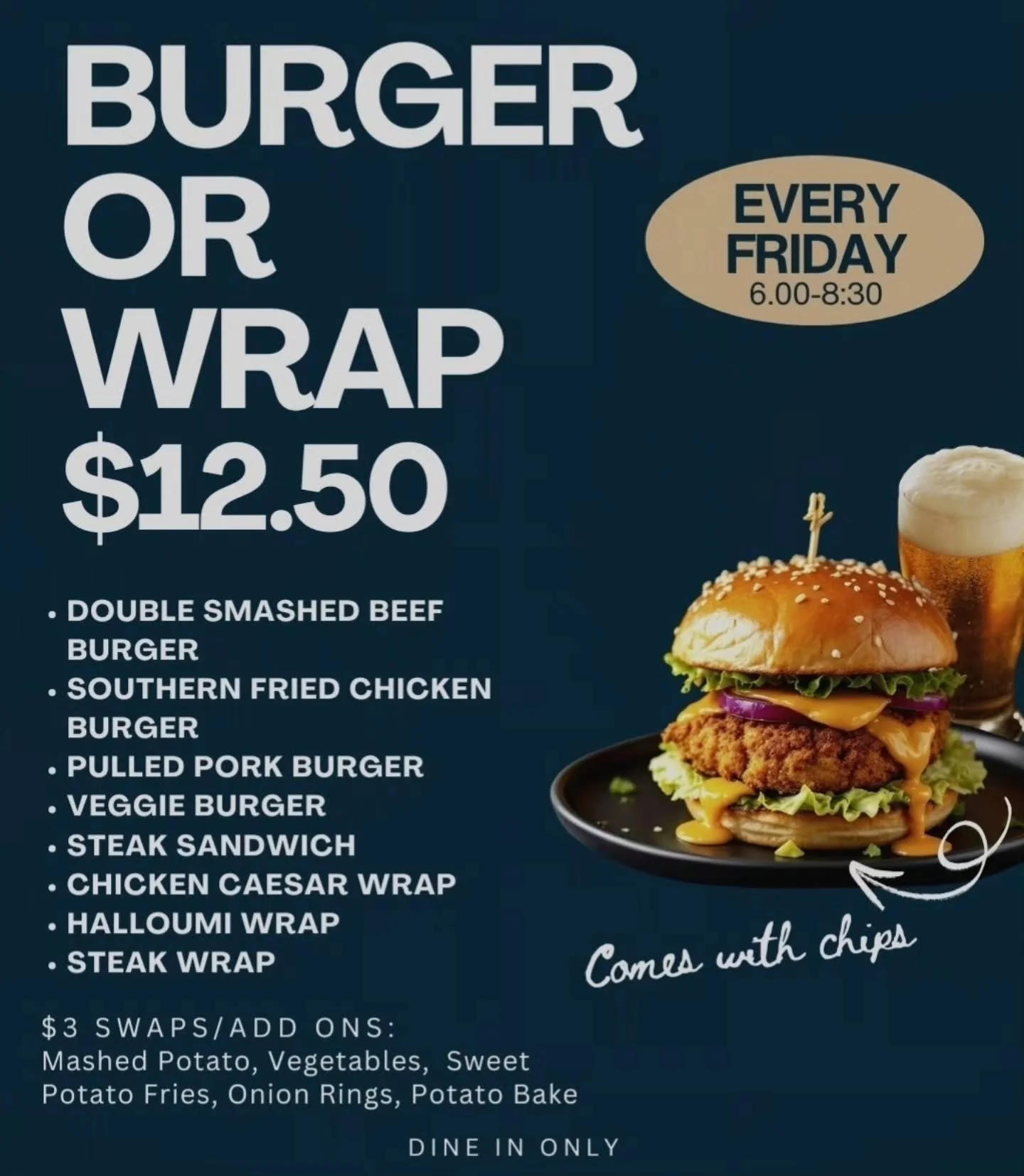 Tink's knows how to bring the Friday Feel Good Vibes! 😎

🍻Happy Hour ~ 3.30pm to 5.30pm 
🍔$12.50 Burger or Wrap 
🍻Schooner Draw 
🥩Meat Raffle 
🤞Uno Jackpot Draw 
🎙Karaoke 

We can't wait to help you kick start your weekend ~ here at Tink's!
Th