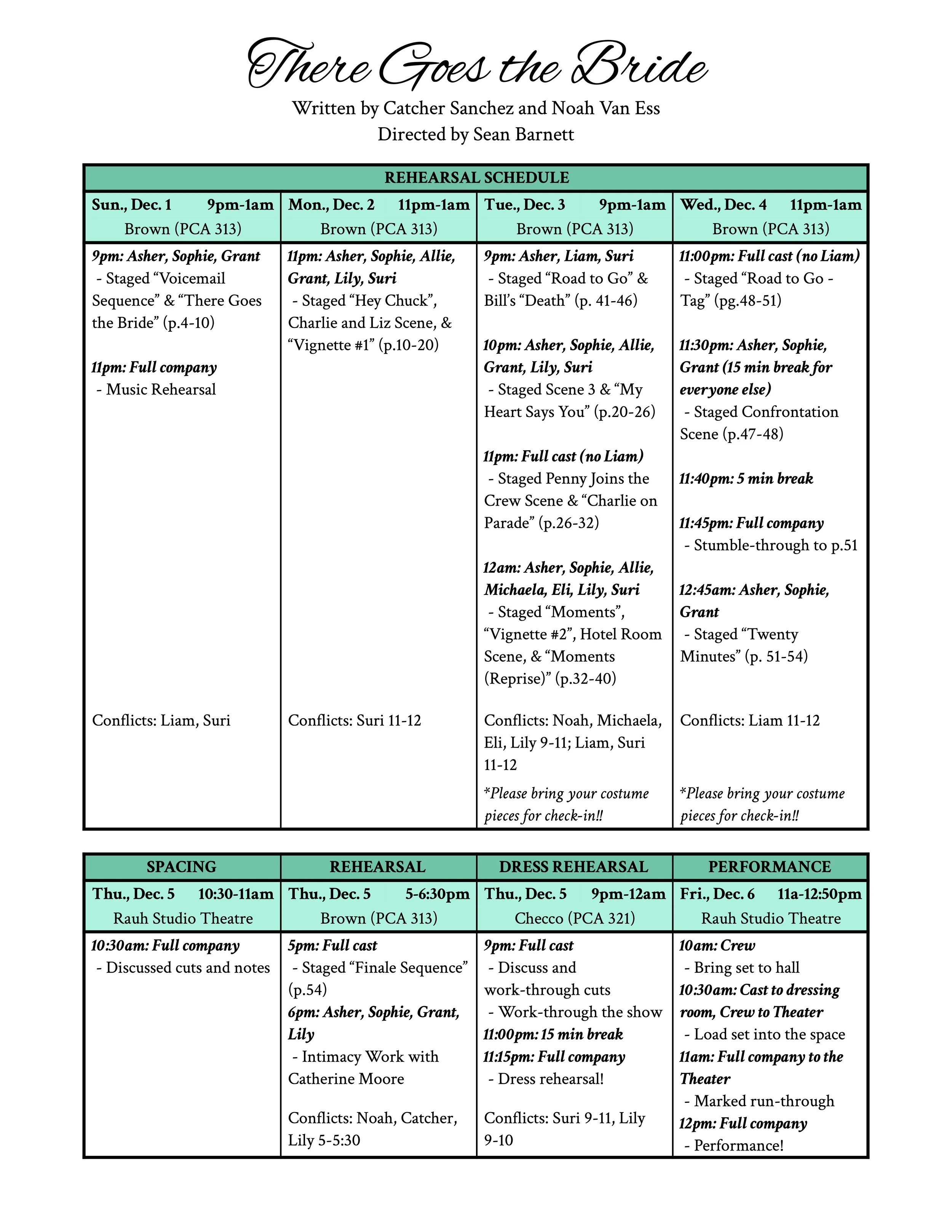 There Goes the Bride Schedule.jpg