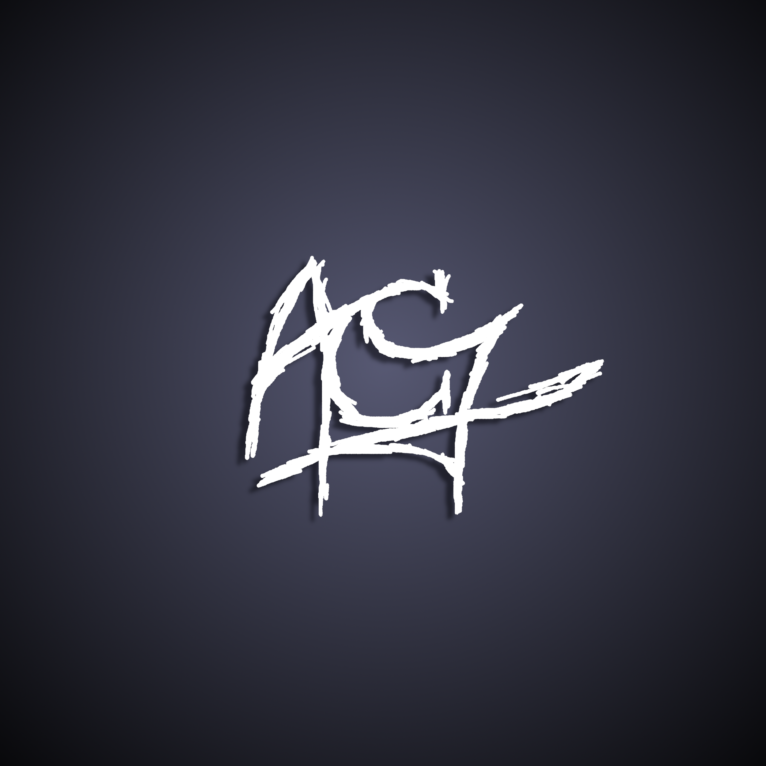White graffiti style Adam Carson Sounds LLC Logo on a gradient background