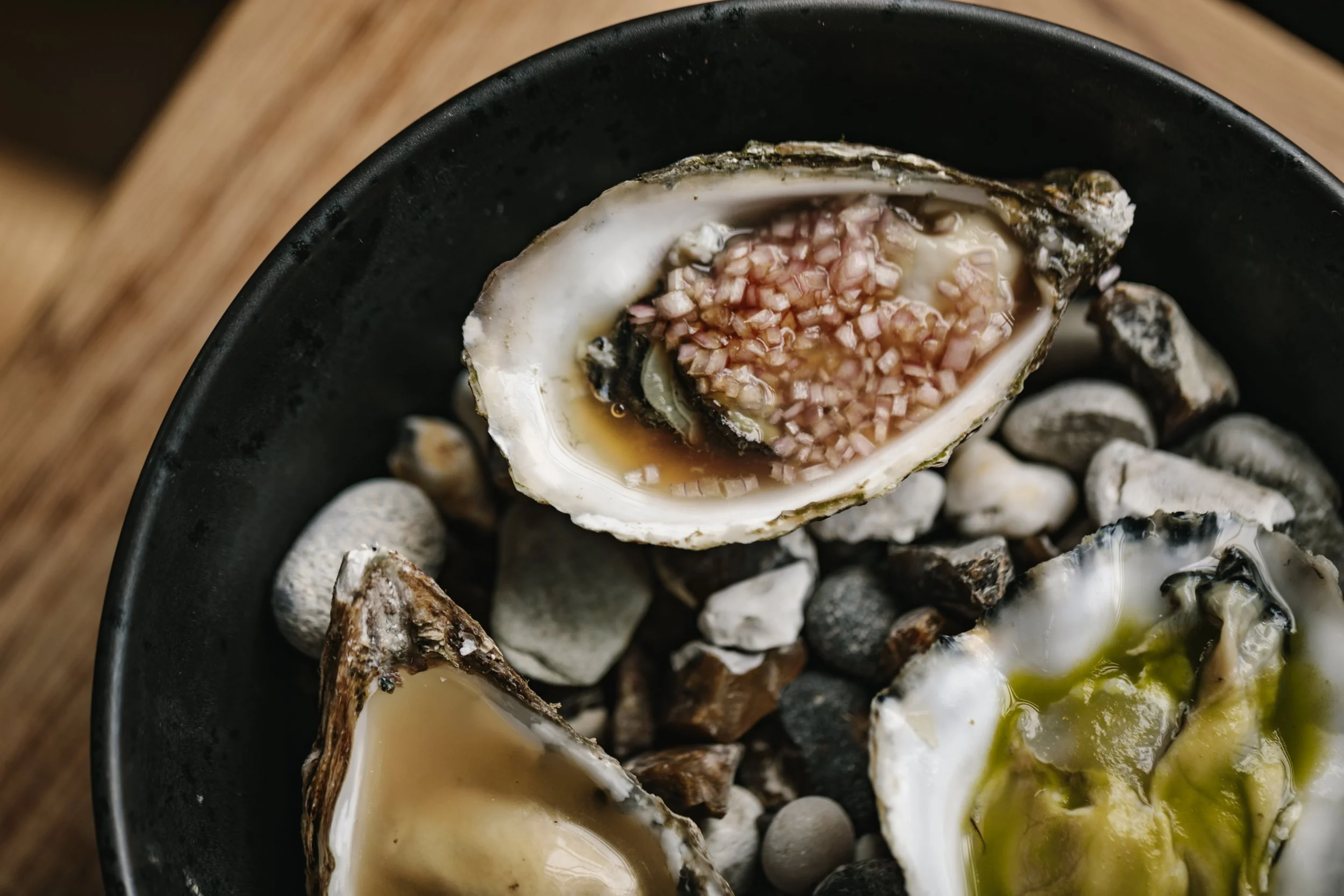 a bowl of oysters served at Dulse Edinburgh