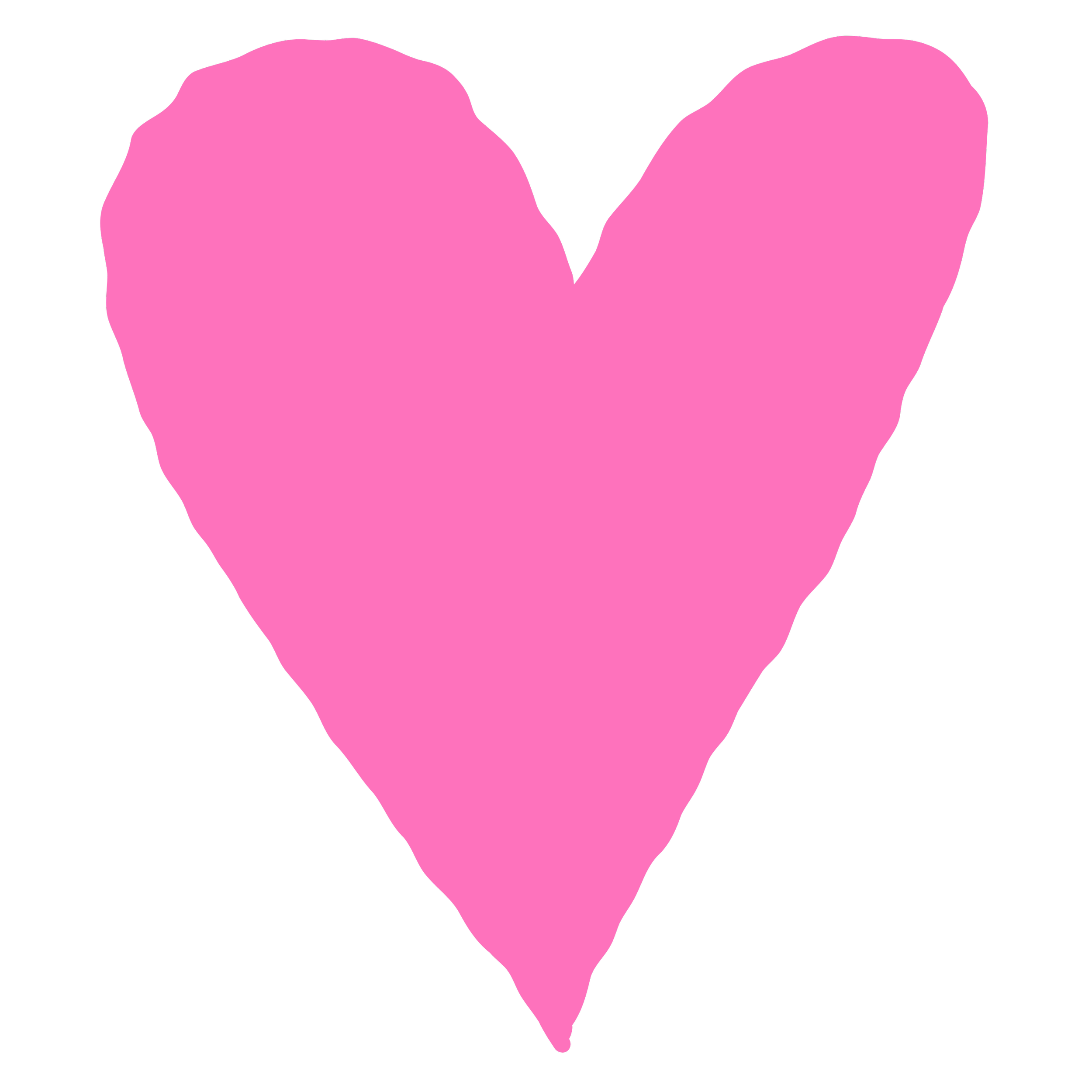 Pink heart shape on a transparent background.