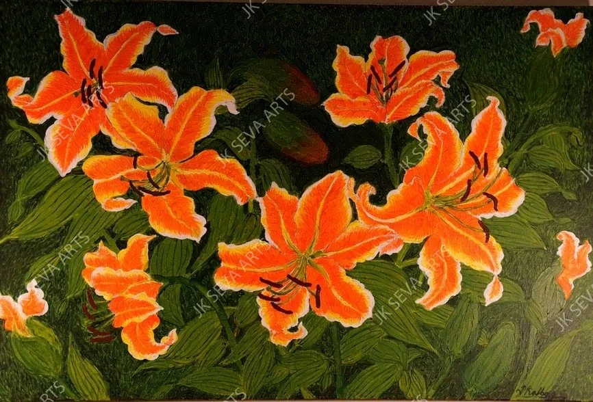 Summer Brilliance - A diptych of Asiatic Lily blooms (Original Acrylic Canvas Paintings)
