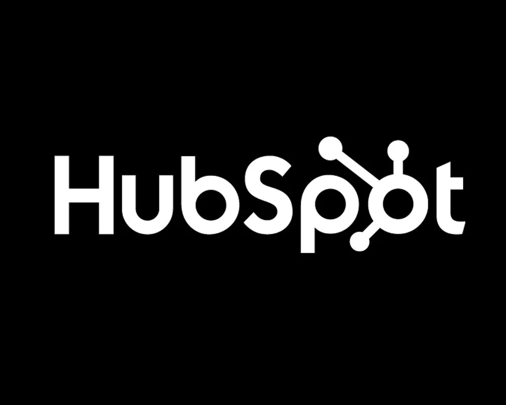 Black background with the white HubSpot logo and text