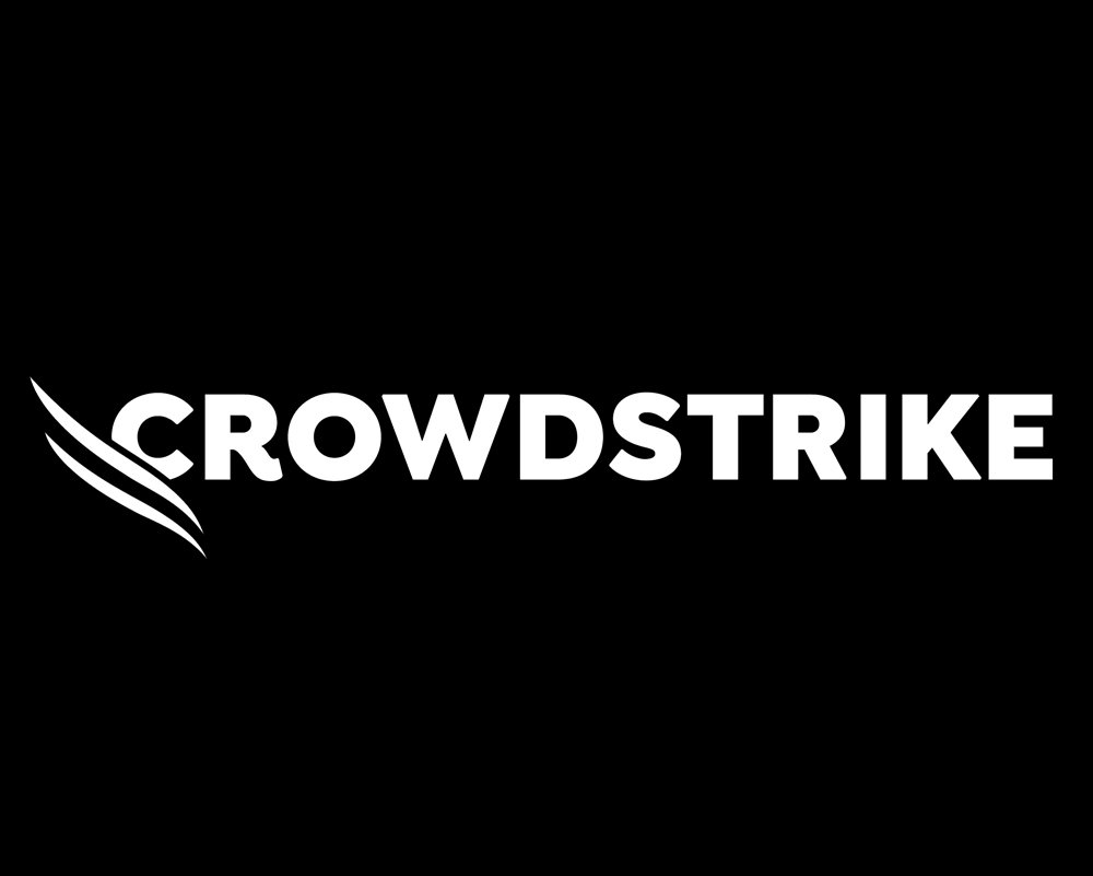 CrowdStrike logo in white on a black background.