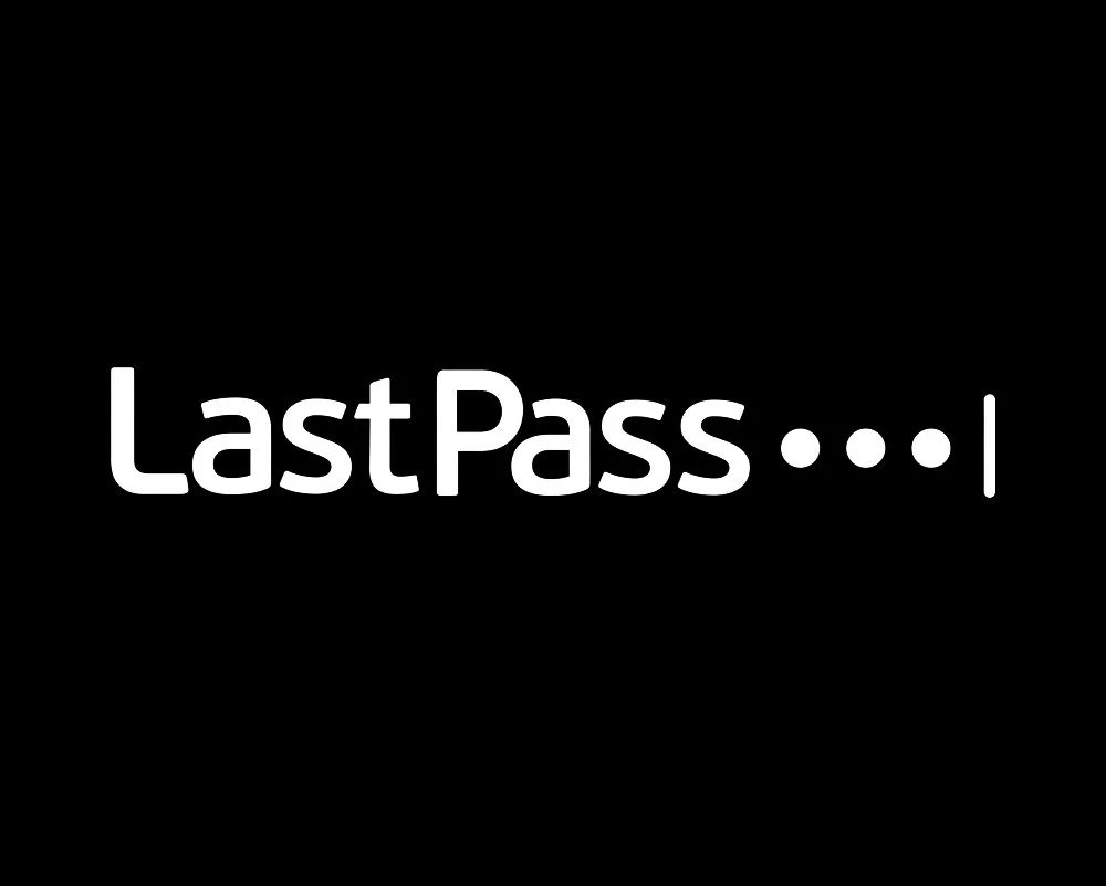 Black background with white text displaying the LastPass logo and name.