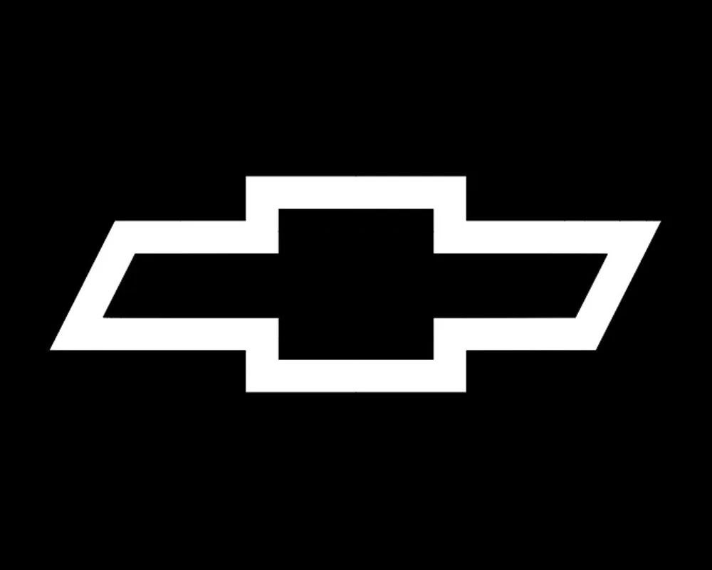 Black background with a white Chevrolet bowtie logo in the center.