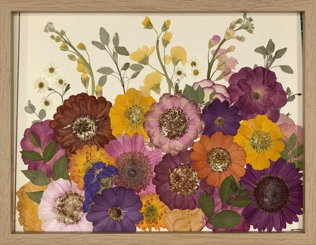 Meadow layout style of pressed flowers | Floral Preservation | Austin, TX