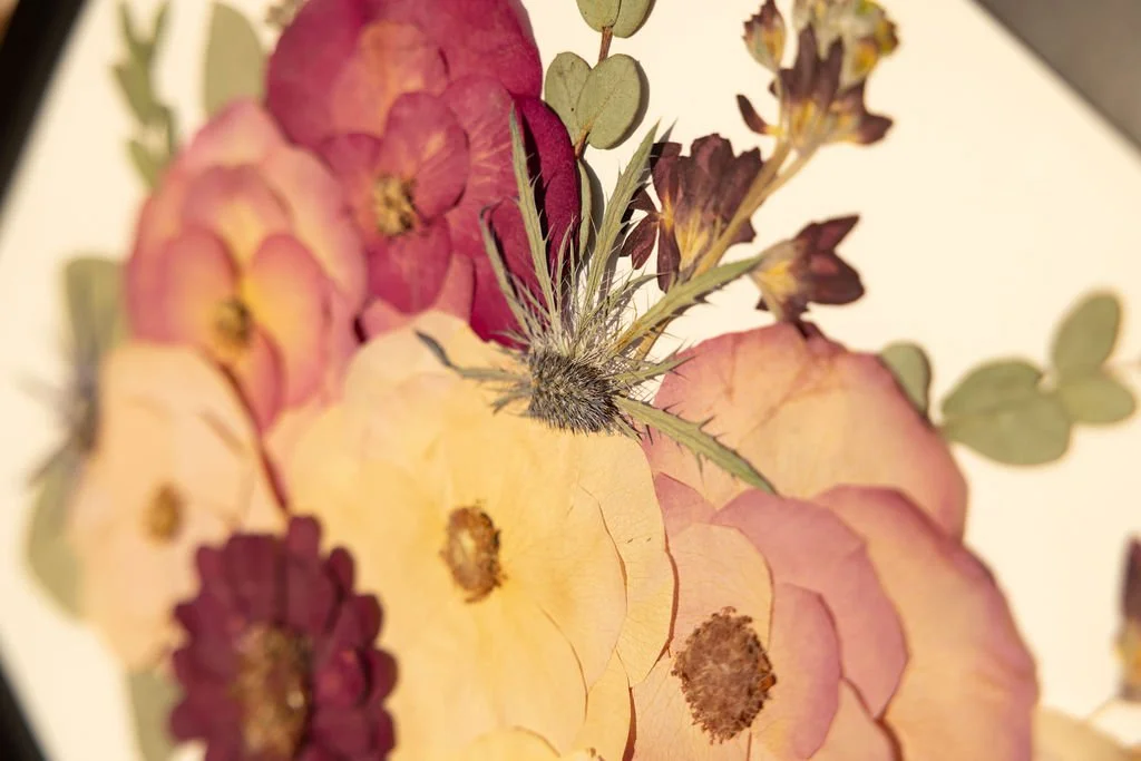 Close-up of pressed flowers | Floral Preservation | Austin, TX