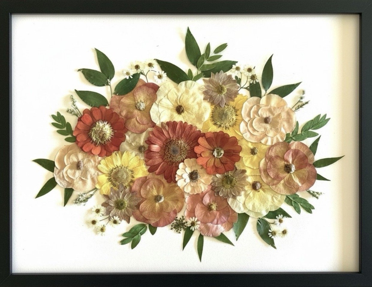 Pressed and framed fall flowers | Floral Preservation | Austin, TX