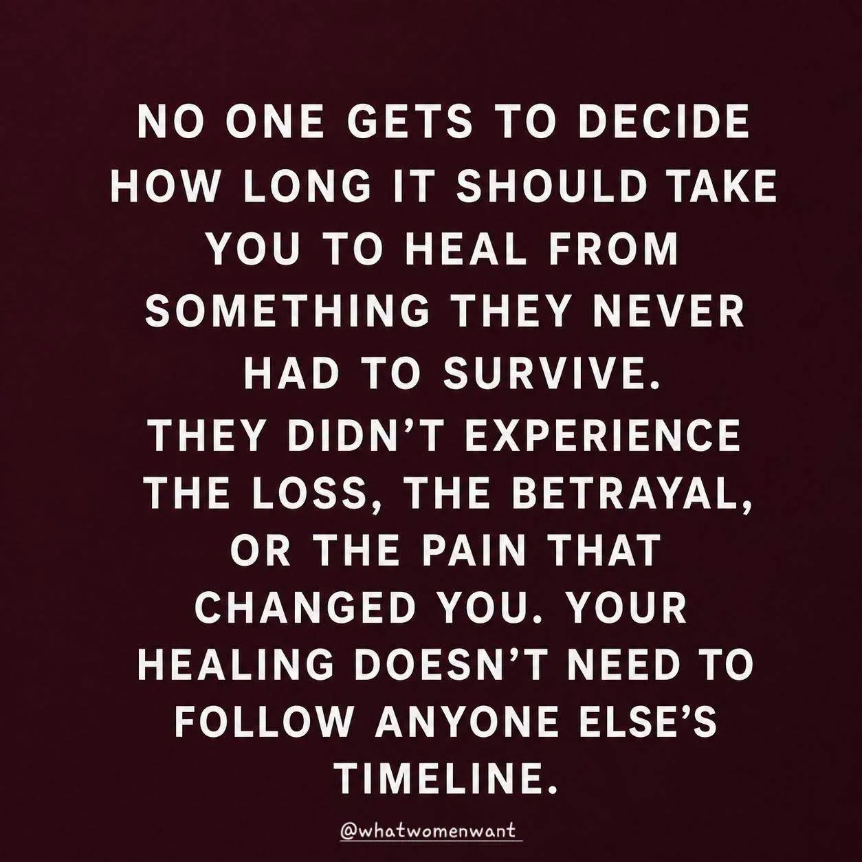 Your healing doesn&rsquo;t need to follow anyone else&rsquo;s timeline 🙏🙏🙏