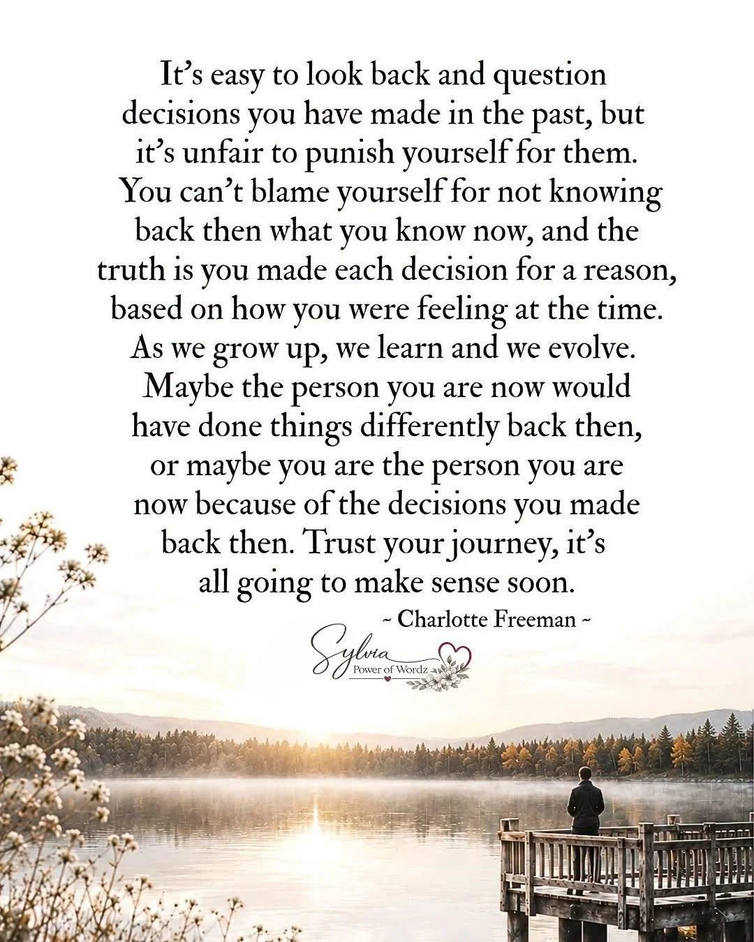 It&rsquo;s easy to look back and question decisions you have made in the past, but it&rsquo;s unfair to punish yourself for them. 🙏🙏🙏