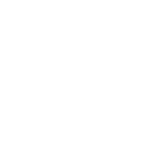 Black and white logo featuring a spaceship or rocket design with text.