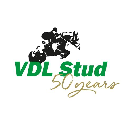 VDL Stud logo, celebrating 50 years of producing champion jumpers.