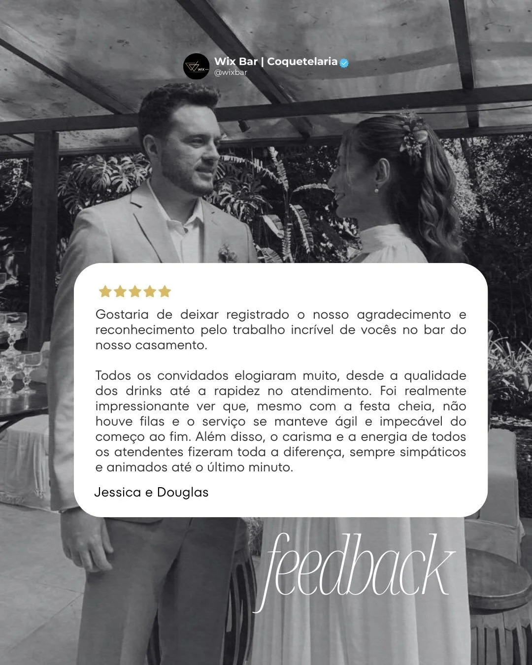Cada detalhe de um casamento carrega significado e fazer parte disso &eacute; o que nos move.

O feedback da J&eacute;ssica e do Douglas traduz exatamente a experi&ecirc;ncia que buscamos entregar em cada evento.

Nossa gratid&atilde;o pela confian&c