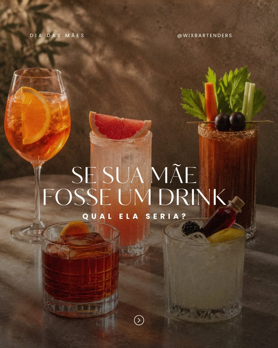 Se personalidade fosse drink&hellip; qual definiria a sua m&atilde;e? 

Criamos uma sele&ccedil;&atilde;o inspirada em diferentes estilos, energias e jeitos de amar! 

Agora queremos saber: qual drink mais combina com ela? 👀
📍Aproveita e marca sua 