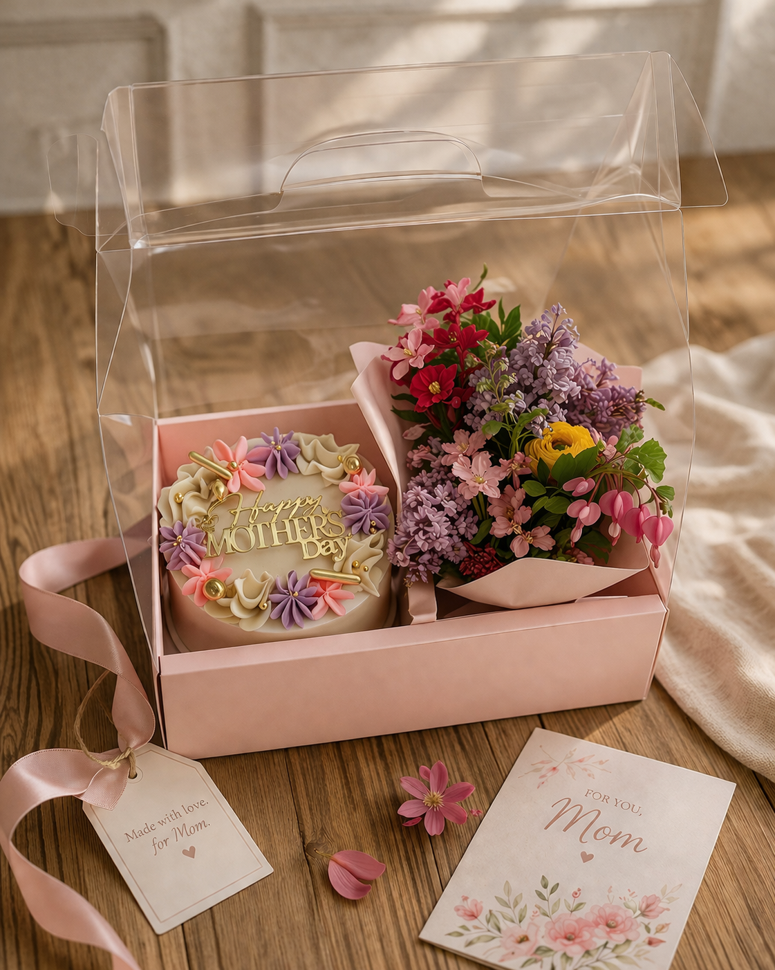 Mother's Day Cake & Flowers Gift Box
