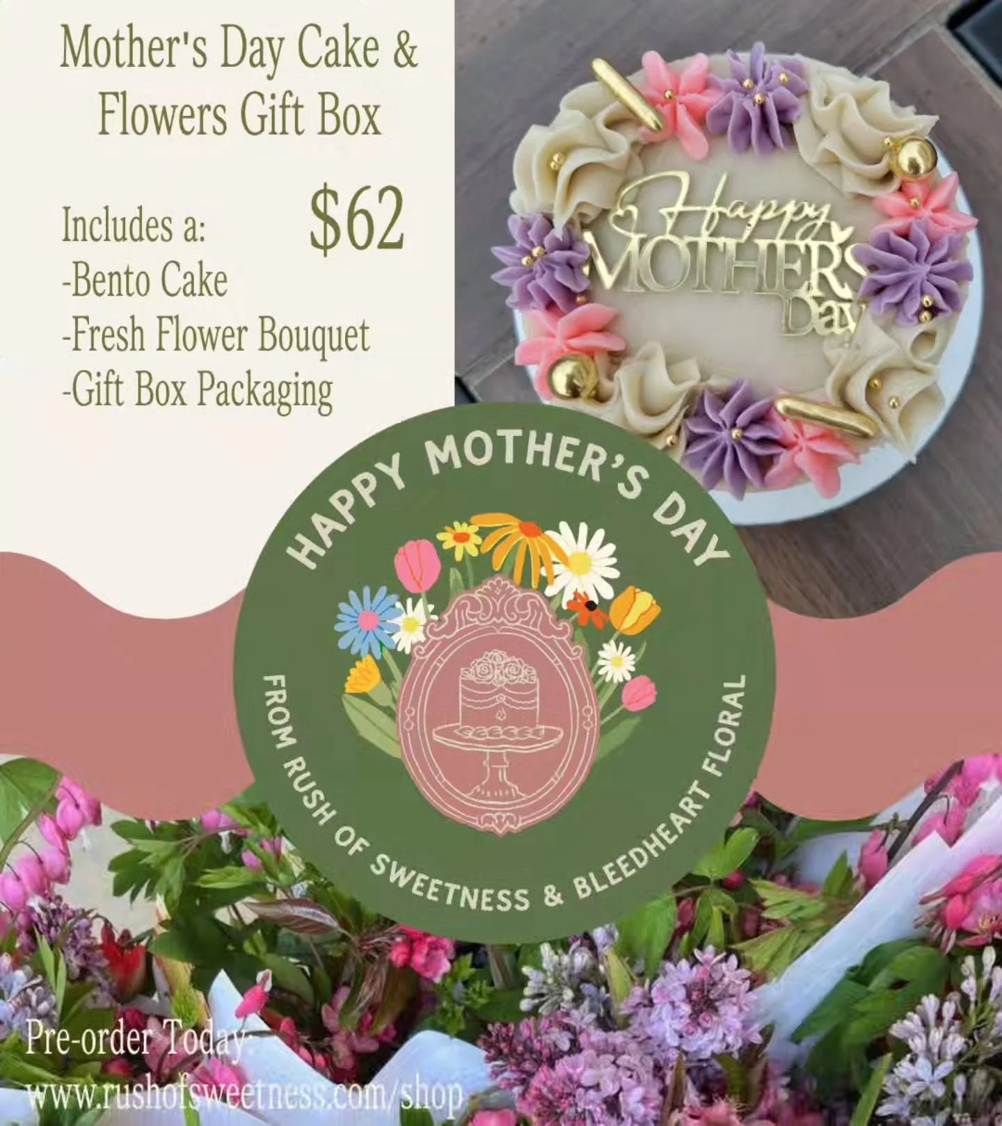 Stop scrambling for Mother&rsquo;s Day gifts this year.

We made it easy 👇

A handcrafted bento cake + fresh, locally grown flowers&mdash;all in one ready-to-gift box.

No wrapping. No running around. Just show up looking like you planned ahead (eve