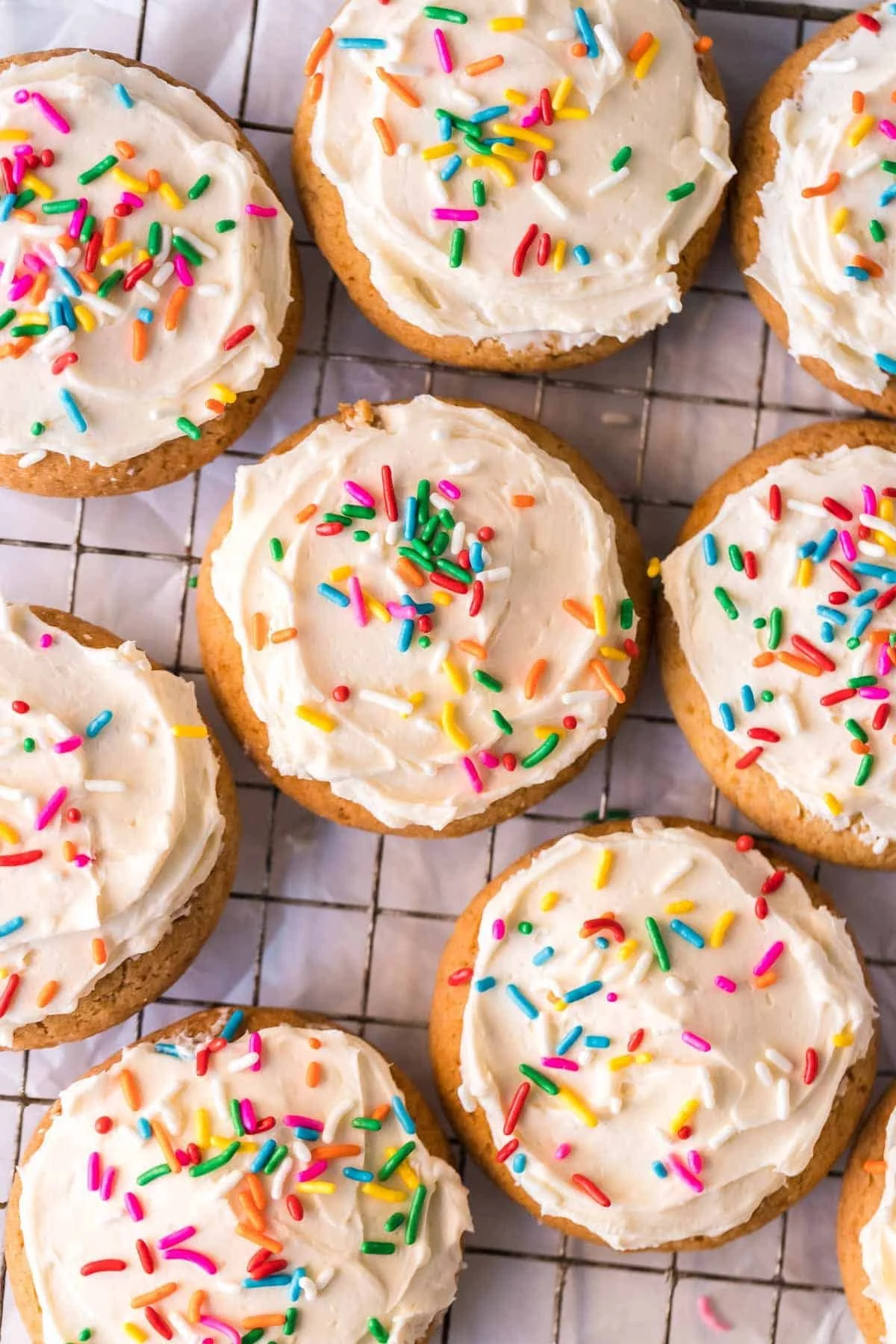 Sugar Cookies with Butter Cream Frosting & Sprinkles (1 dozen)
