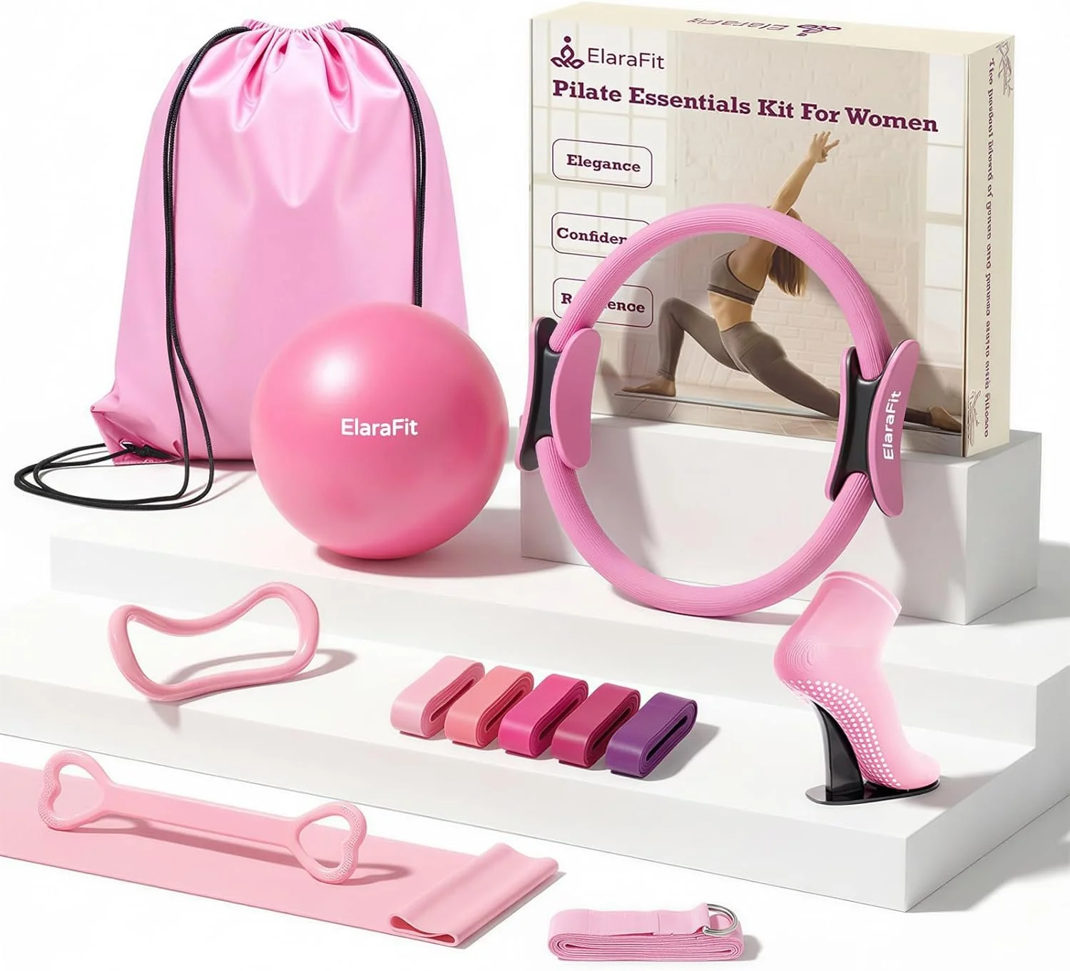 ElaraFit Home Pilates Ring and Ball Set