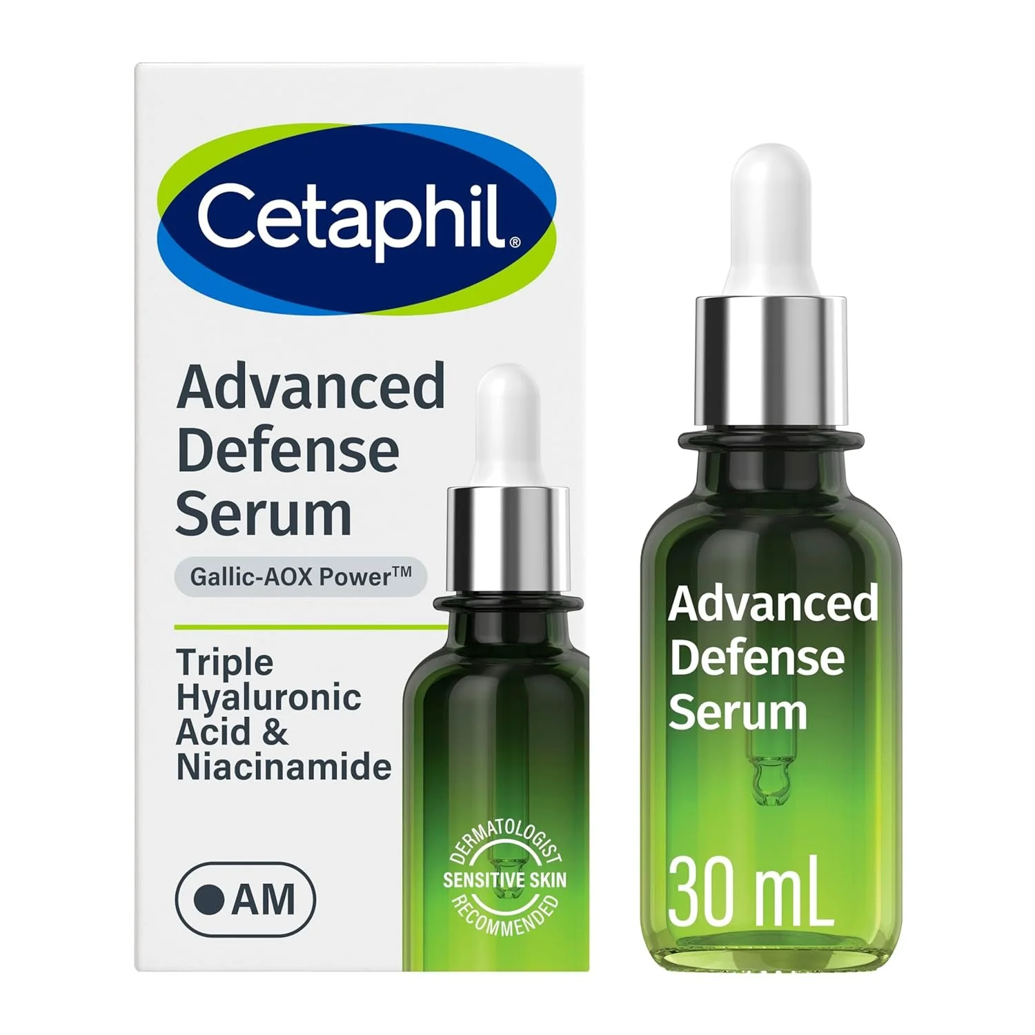CETAPHIL Advanced Defence Serum for Stressed Sensitive Skin with Gallic Acid & Vitamin E, AM Face Serum