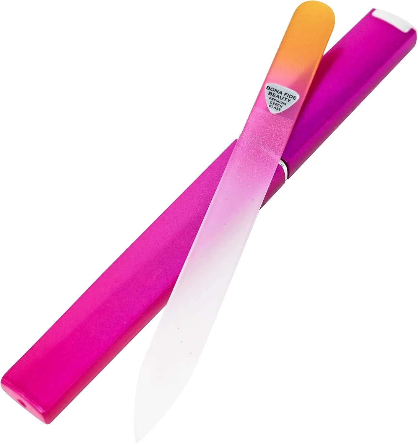 Bona Fide Beauty Glass Files for Nails, Professional Manicure Glass Fingernail Files with Case