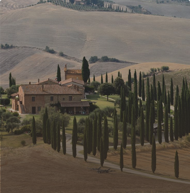 Tuscan countryside retreat landscape for Selah’s Art of Slowing Down experience.